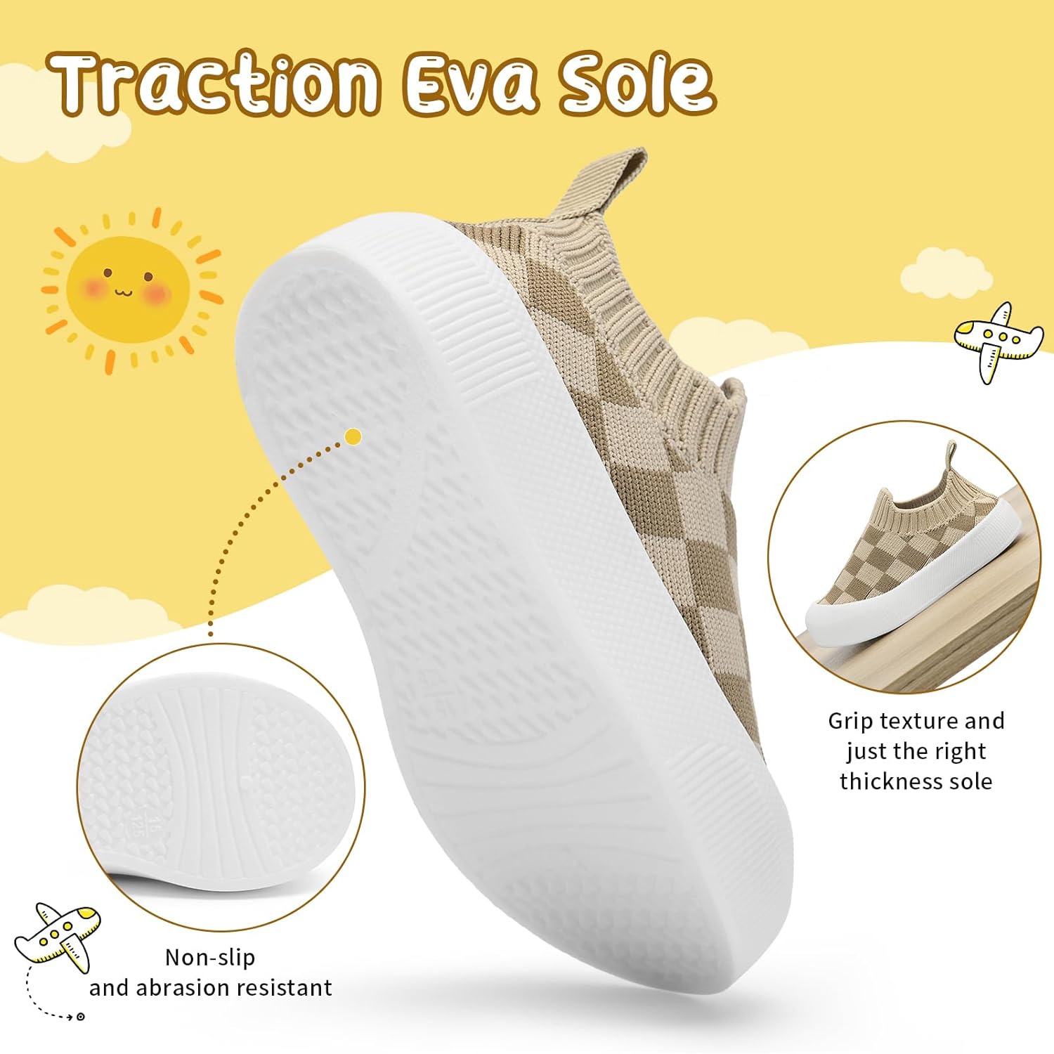 Perfect Lightweight Non-Slip Breathable Socks for Babies 6-36 Months