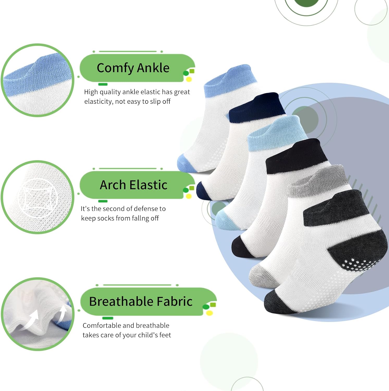 SkiBeaut Baby Socks Grip-A-Comfort Fit