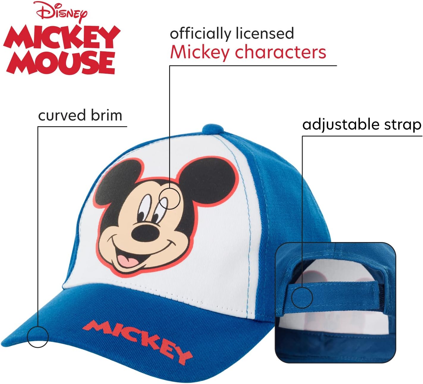 Disney Boys 3D Mickey Mouse Baseball Cap 2 Pack 1
