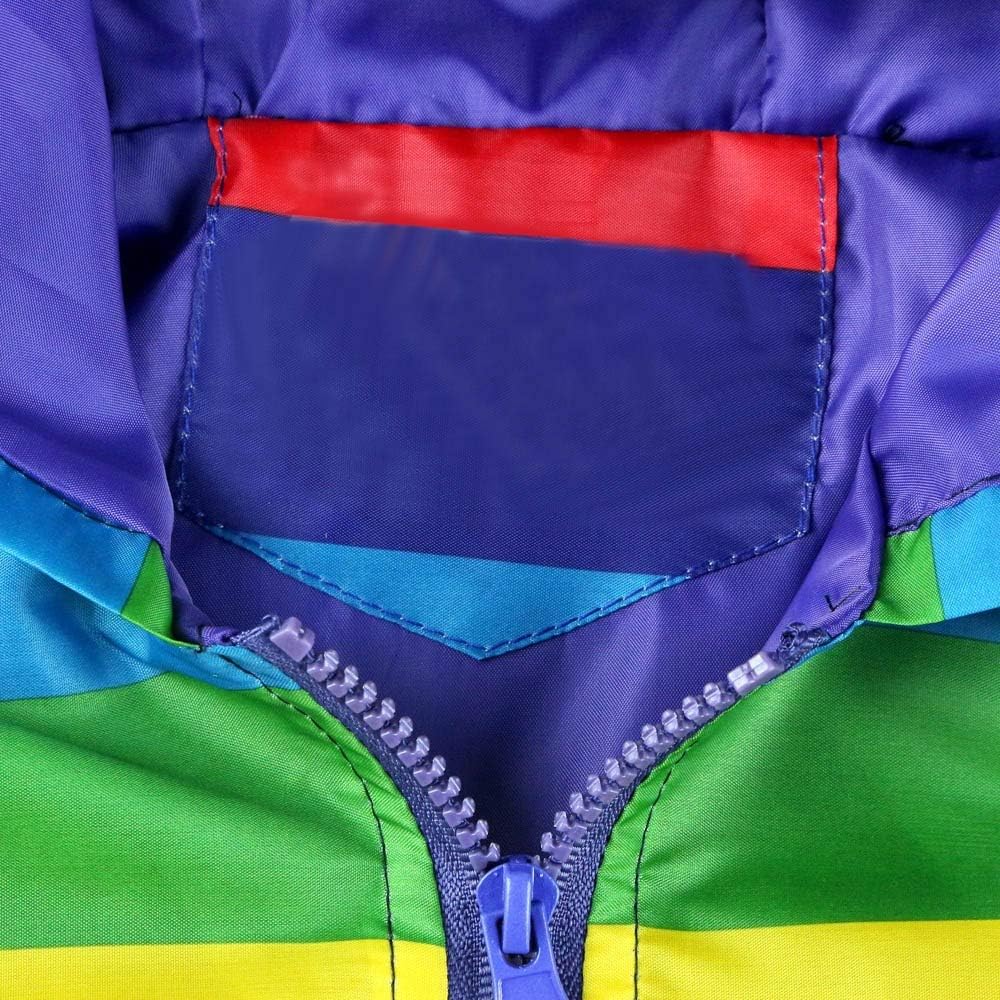 Rainbow Stripe Reversible Windbreaker Coats - Boys Girls 2-6
