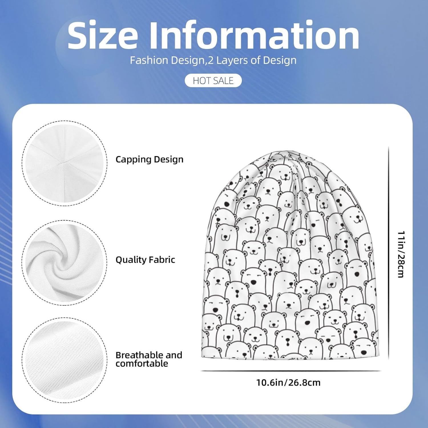 BTTLLKE Novelty Unisex Winter Beanie Hat Skull Cap