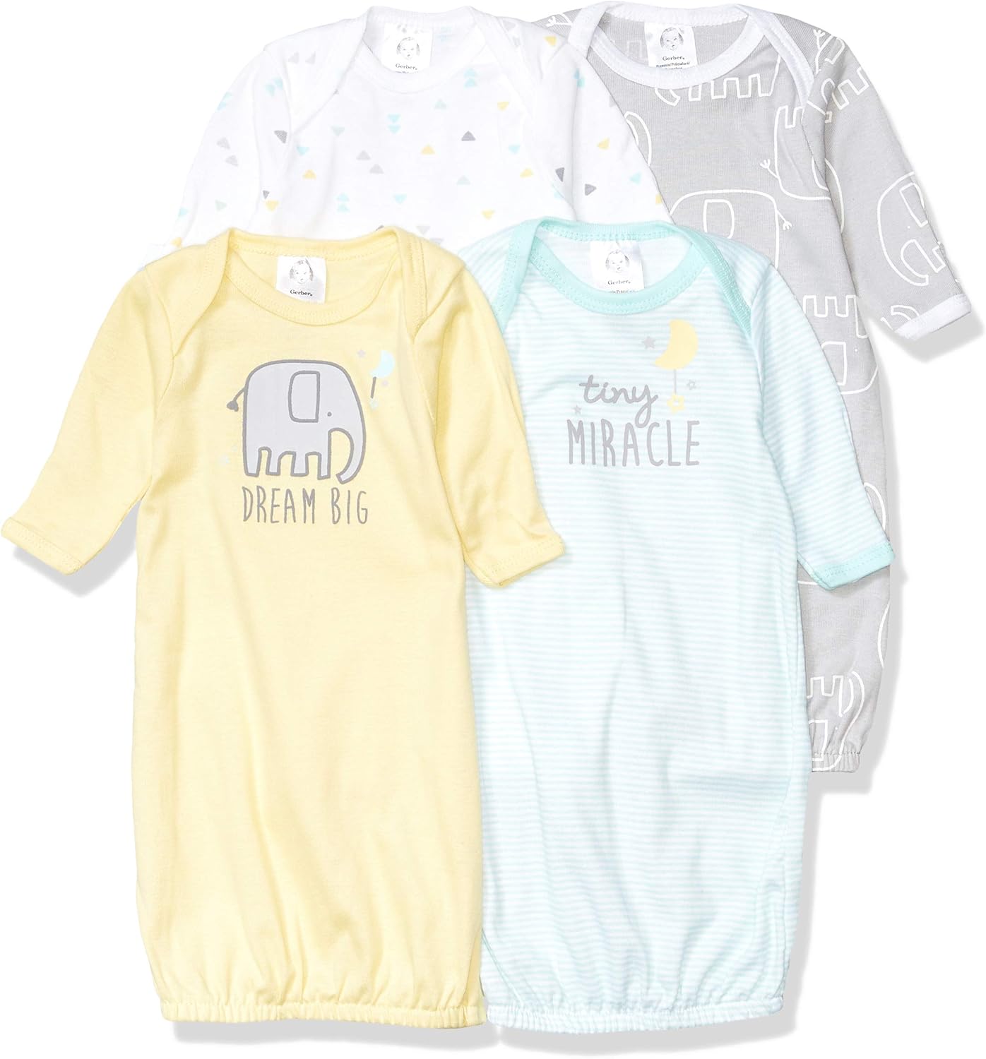 Gerber Baby Boy and Girl 4-Pack 2XL Nightgown Set