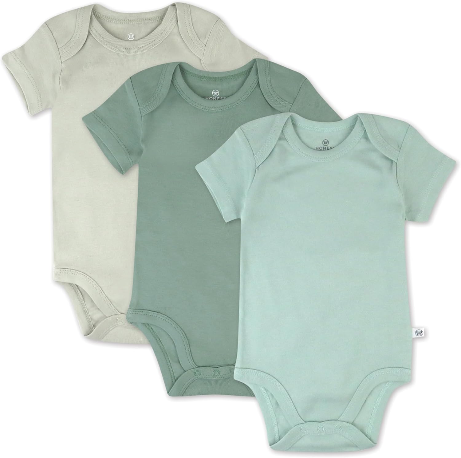 HonestBaby 3-Pack Organic Cotton Bodysuits for Baby 1