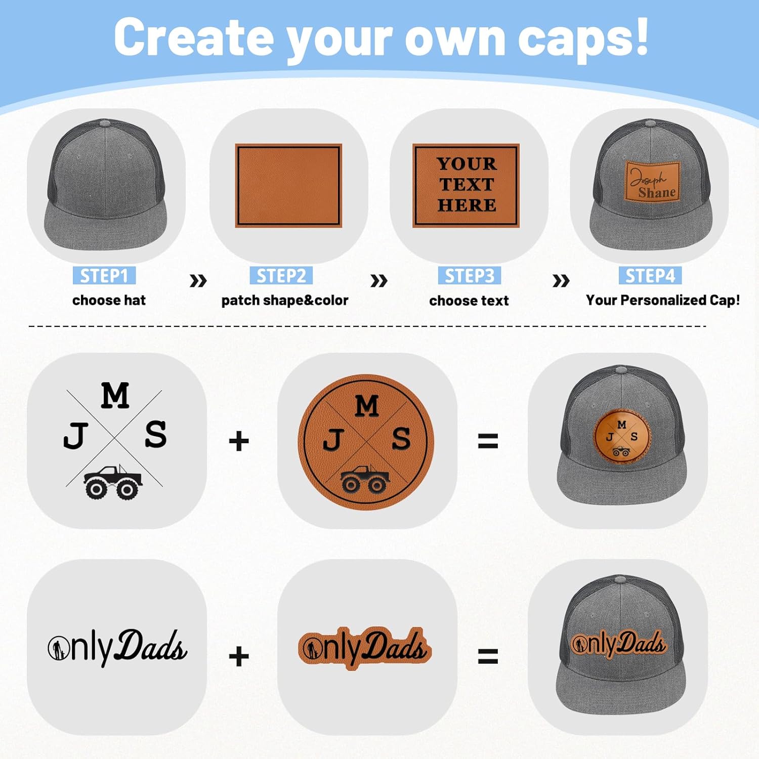 Bespoke Baseball Caps for Kids Boys Girls AdultsPersonalized Snapback Trucker Hats