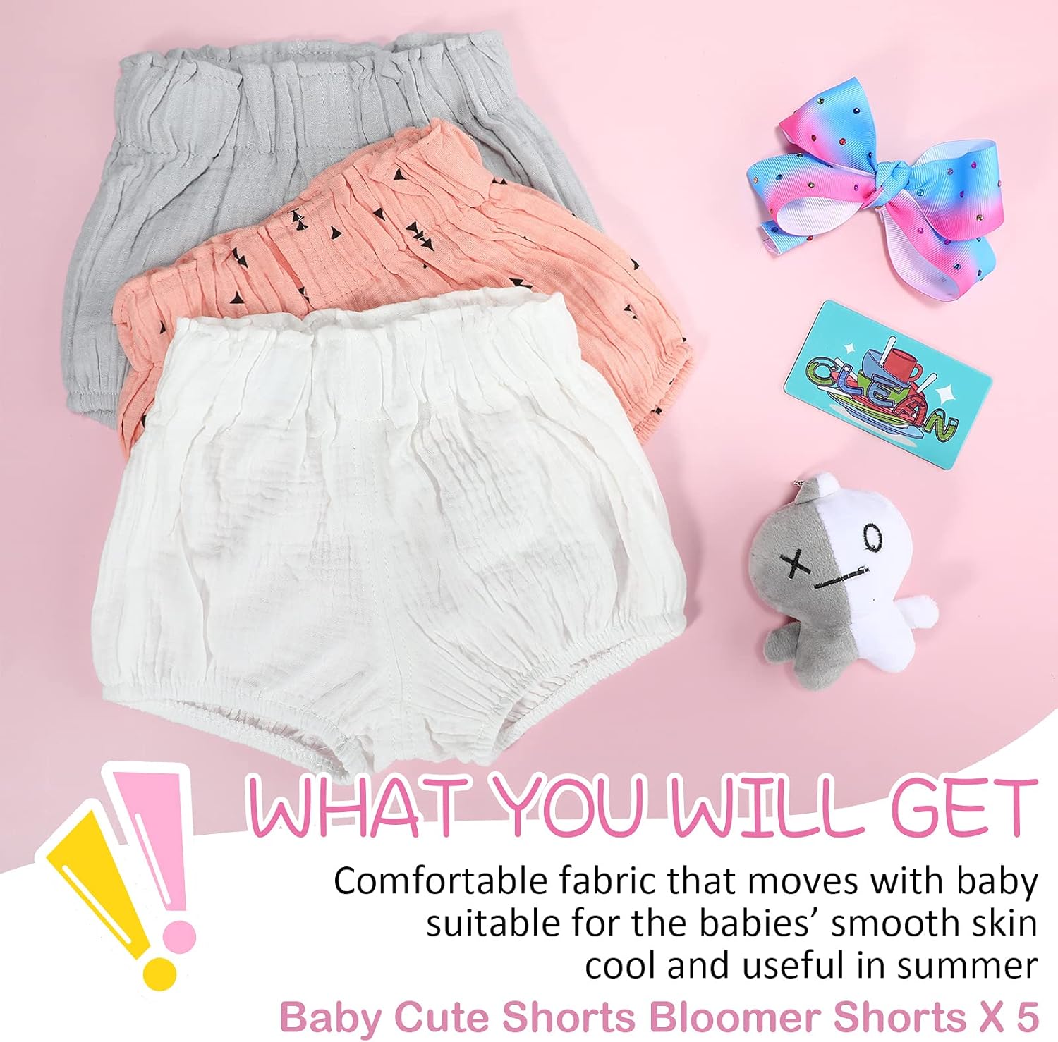 Sintege 5-Piece Baby Summer Shorts - Perfect Gift for Babies