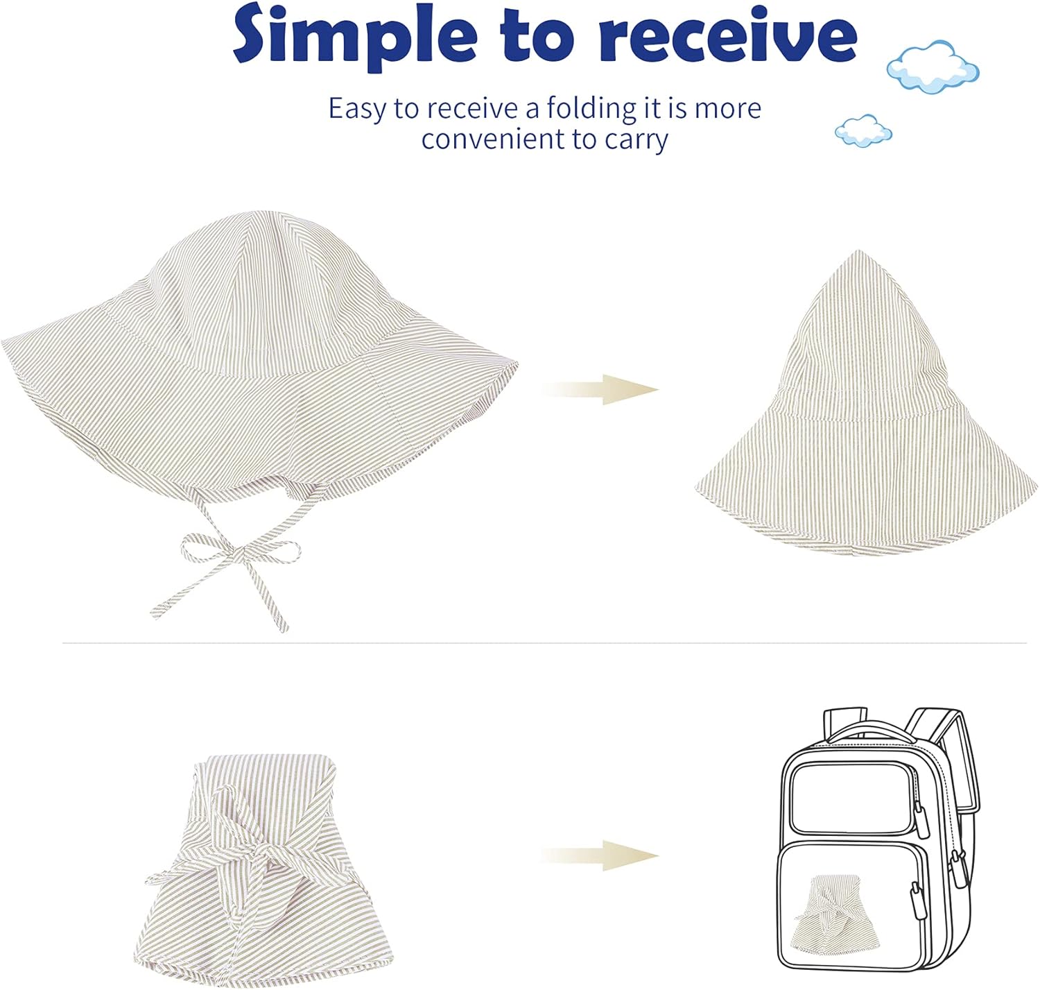 Zando Baby Sun Hat UPF 50 Protection