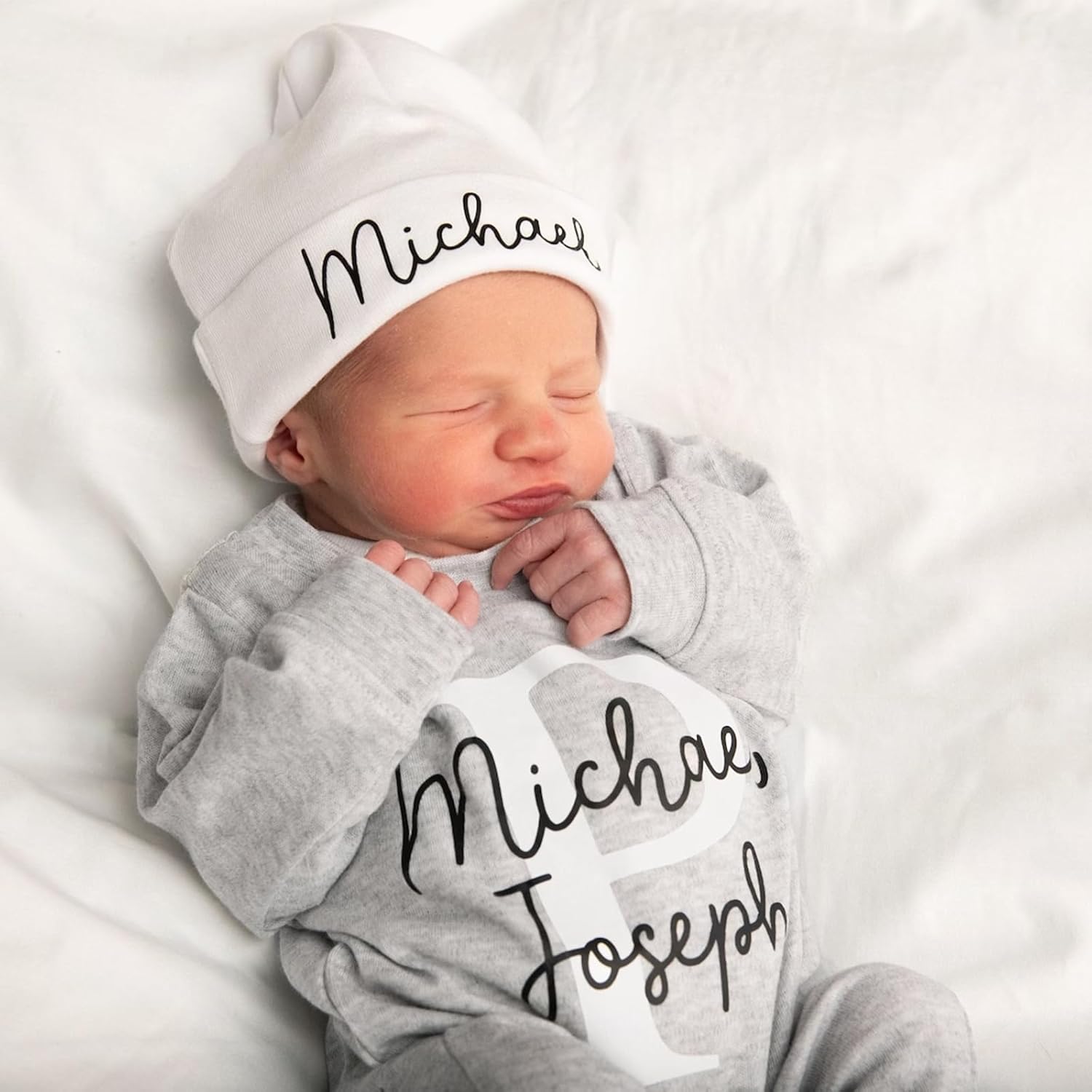 Custom Personalized Newborn Baby Coming Home Outfit with Monogrammed