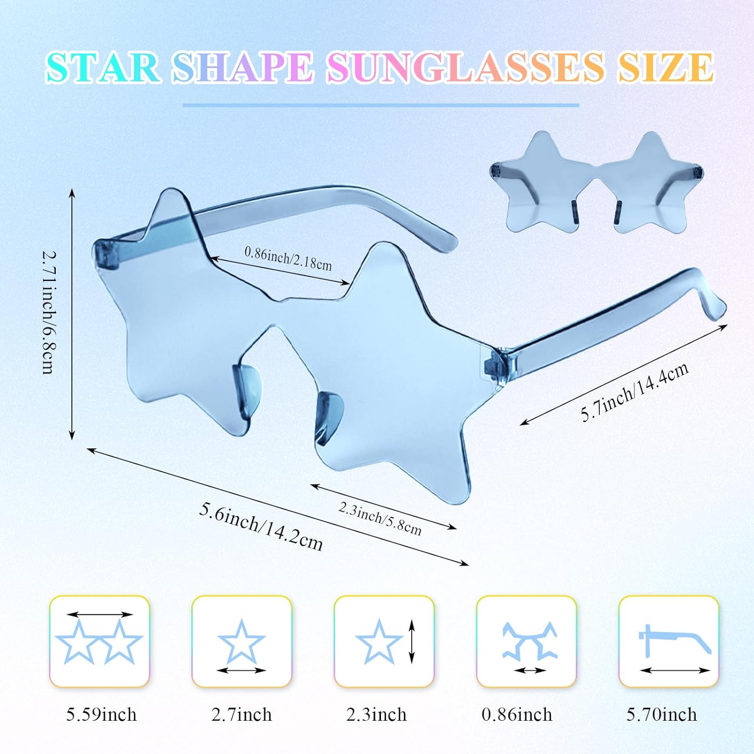 Stylish Translucent Star-Shaped Sunglasses