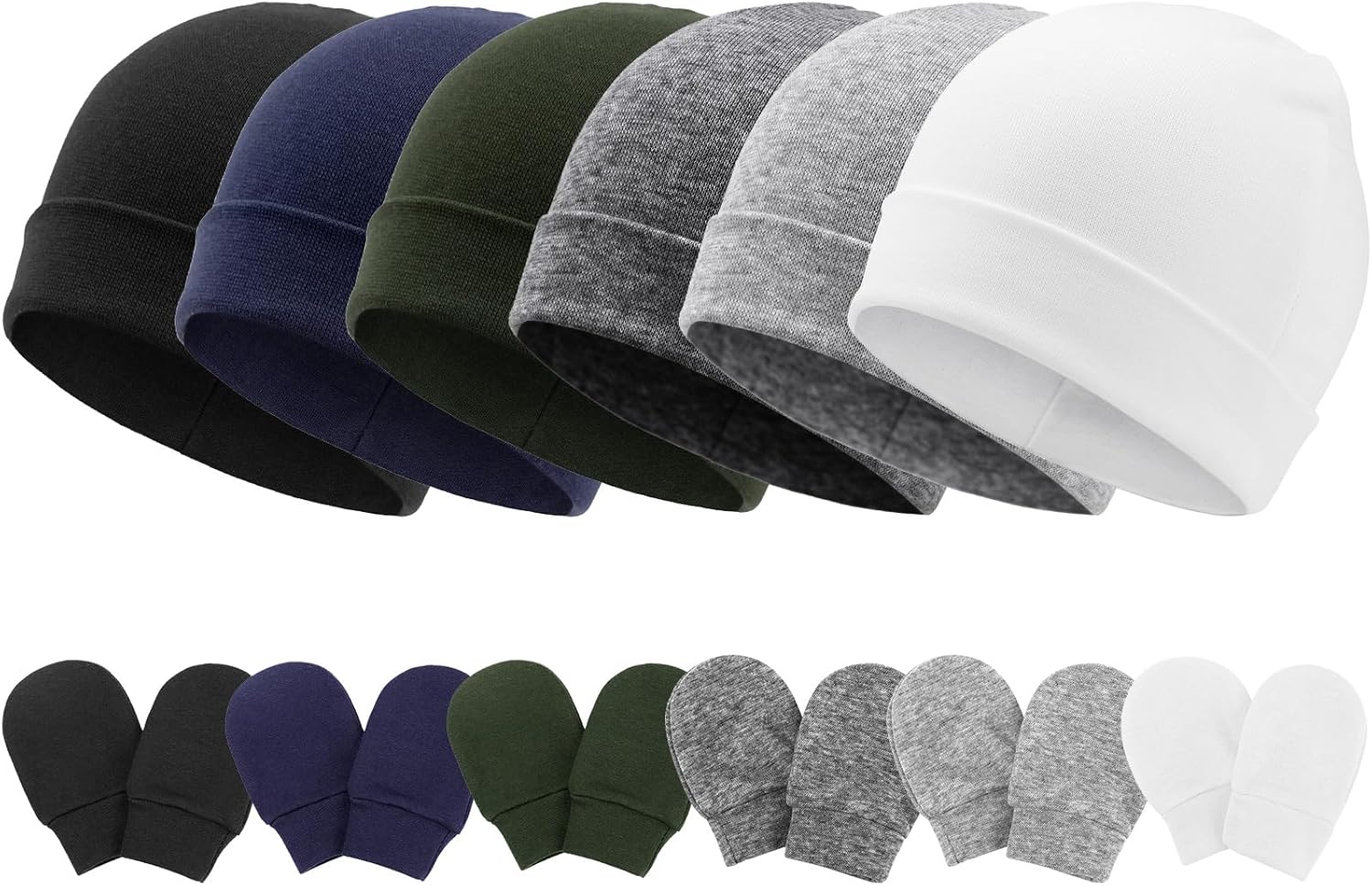 Perfect Fit for Newborns AQOKKA Baby Hats Mittens Set