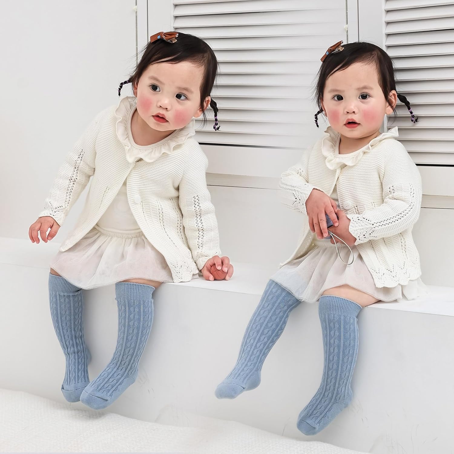 5 Pairs Cute Long Socks for ToddlerGirls