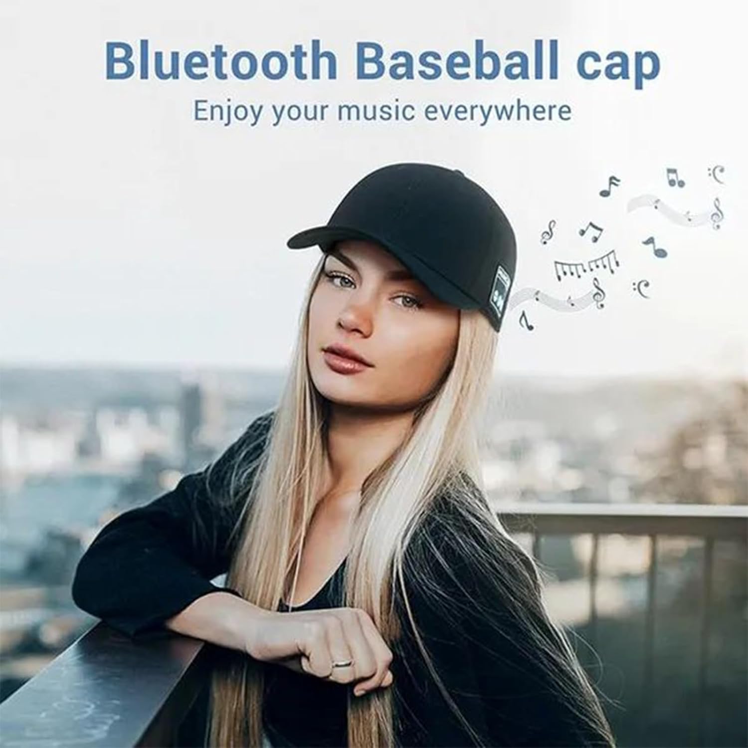 Generic Amber Wireless Bluetooth Speaker Baseball Cap for Outdoor Sports