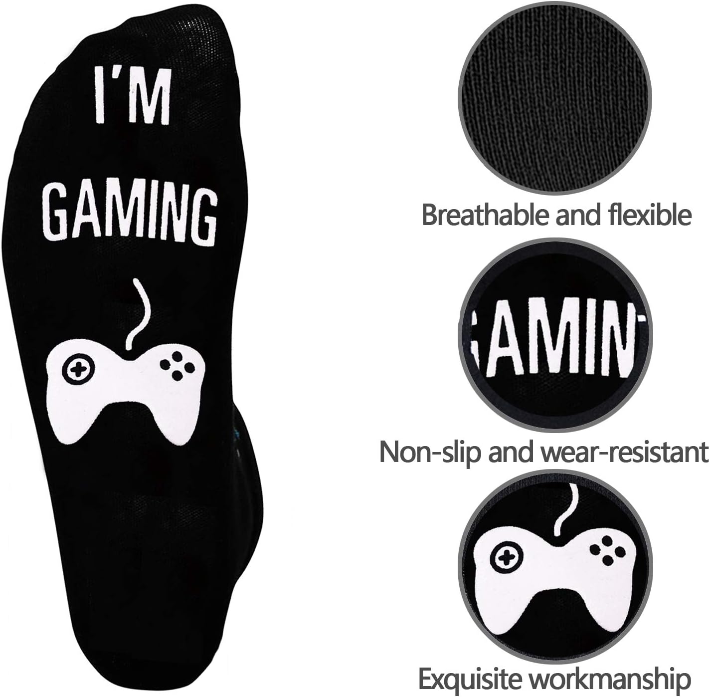 NDLBS Funny Gaming Socks for Men Teens Kids