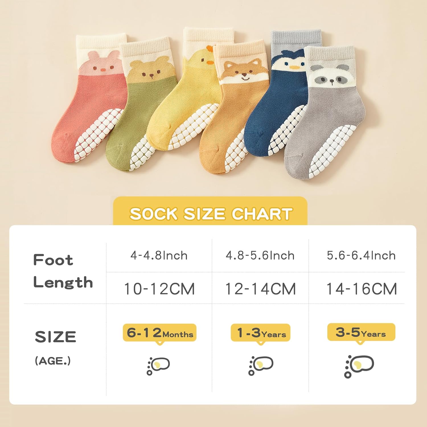 Adorable Non-Slip Ankle Socks for Toddlers 0-7 Months