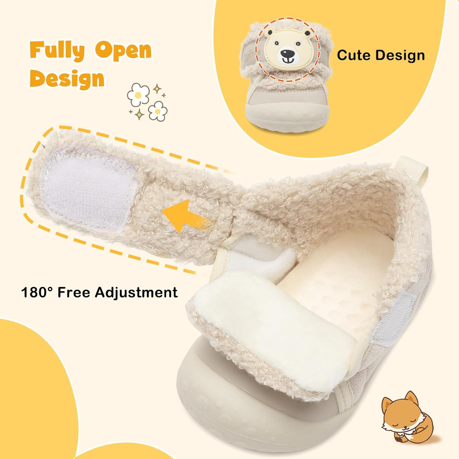 JOINFREE Baby Slippers for Toddler Boys and Girls Cozy Warm Winter Shoes