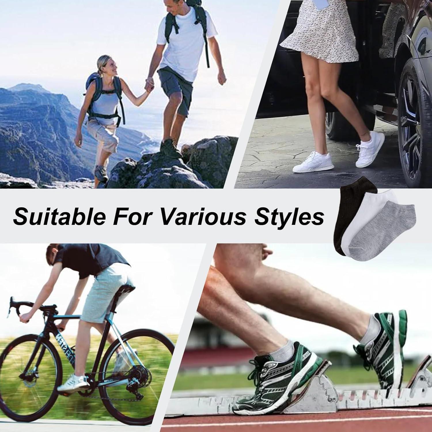RICHBULL 200 Pairs Thin No Show Ankle Socks for Men Women