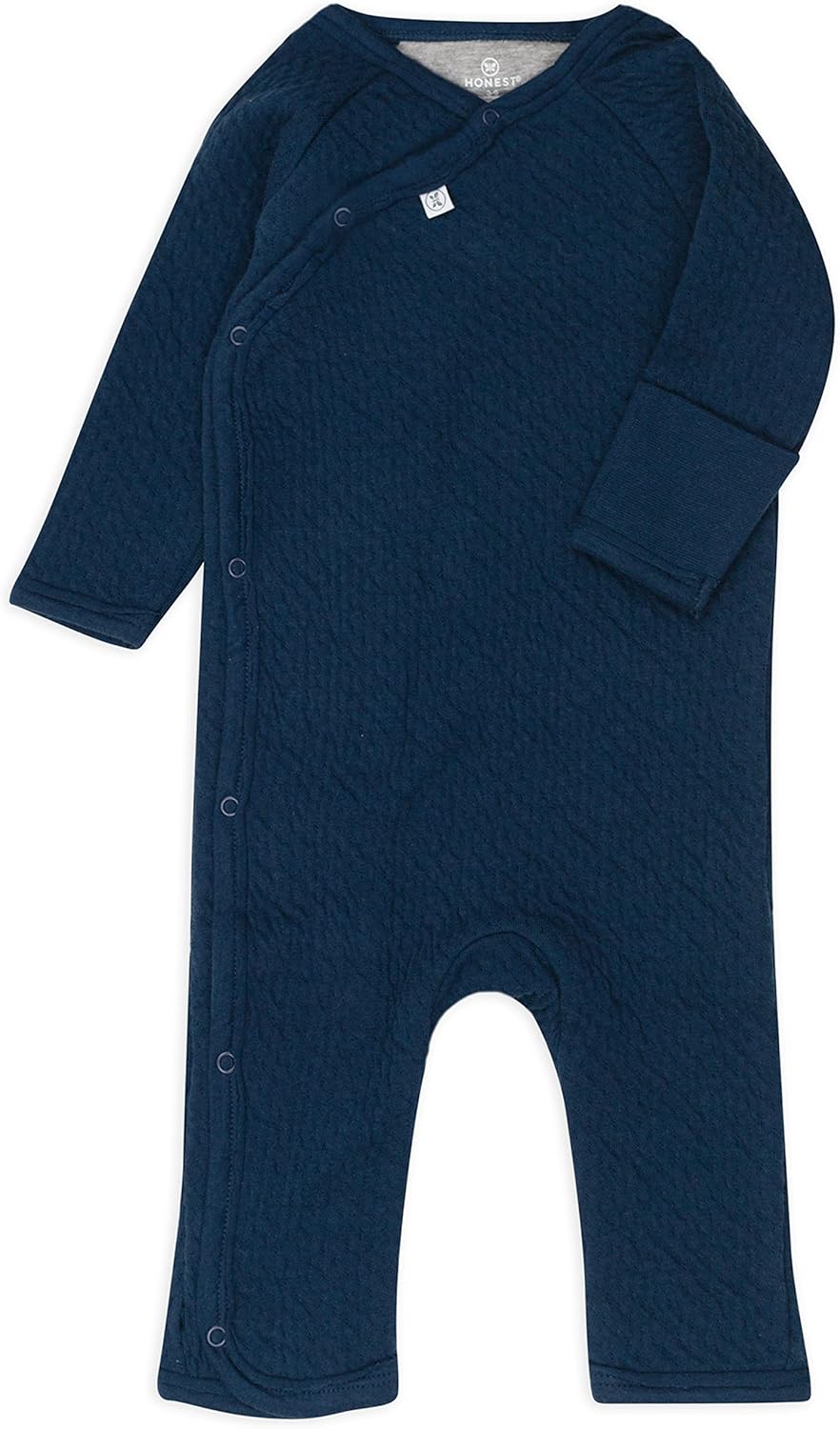 HonestBaby Organic Cotton Matelasse Kimono Coverall Dark Navy Preemie