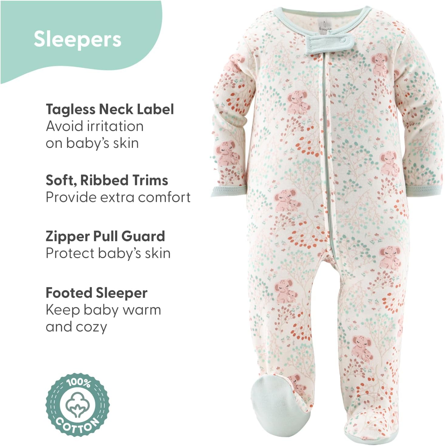 Adorably Cute Baby Layette Gift Set for Girls - Floral Elephant