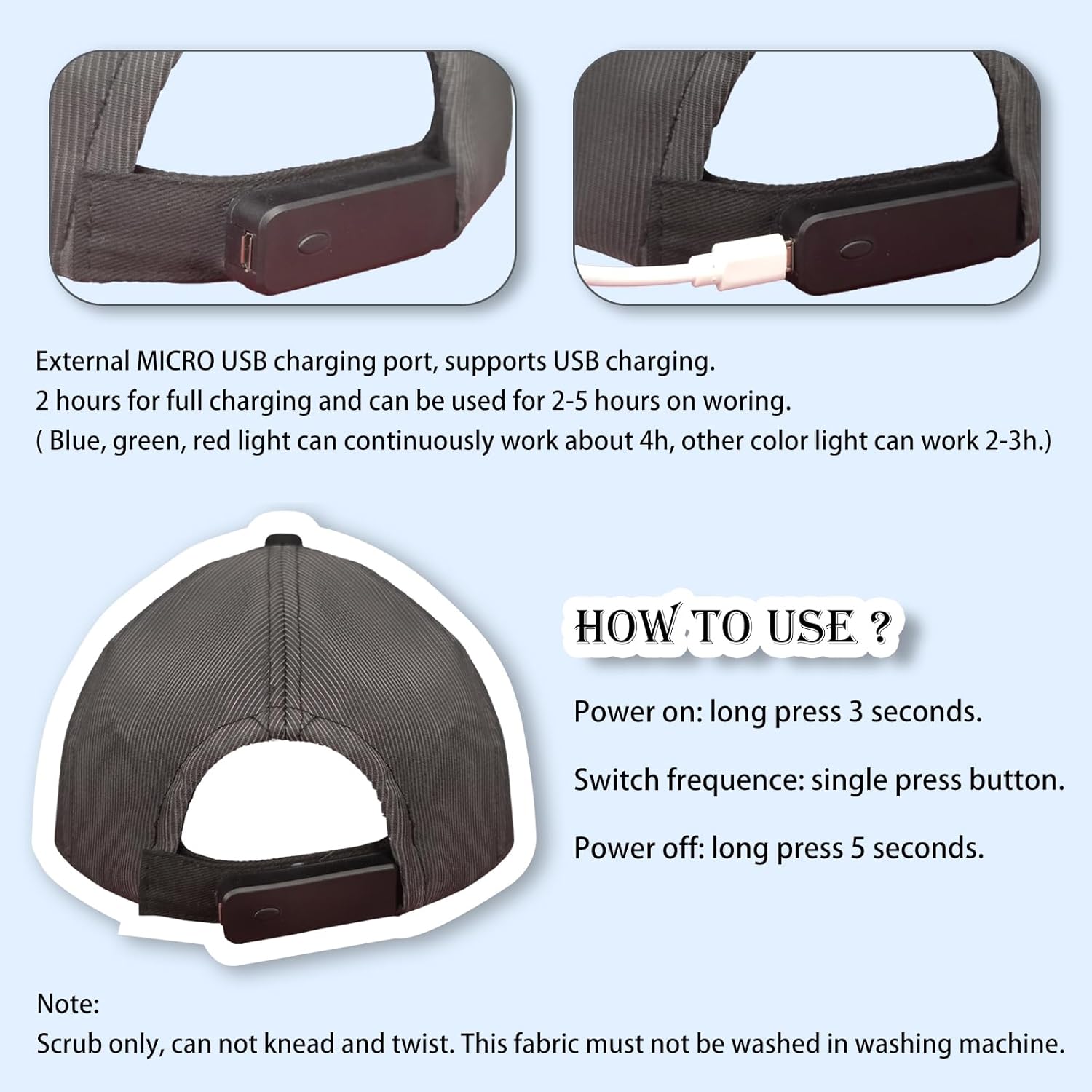 Light Up LED Baseball Cap - Glow-in-the-Dark Party Hat