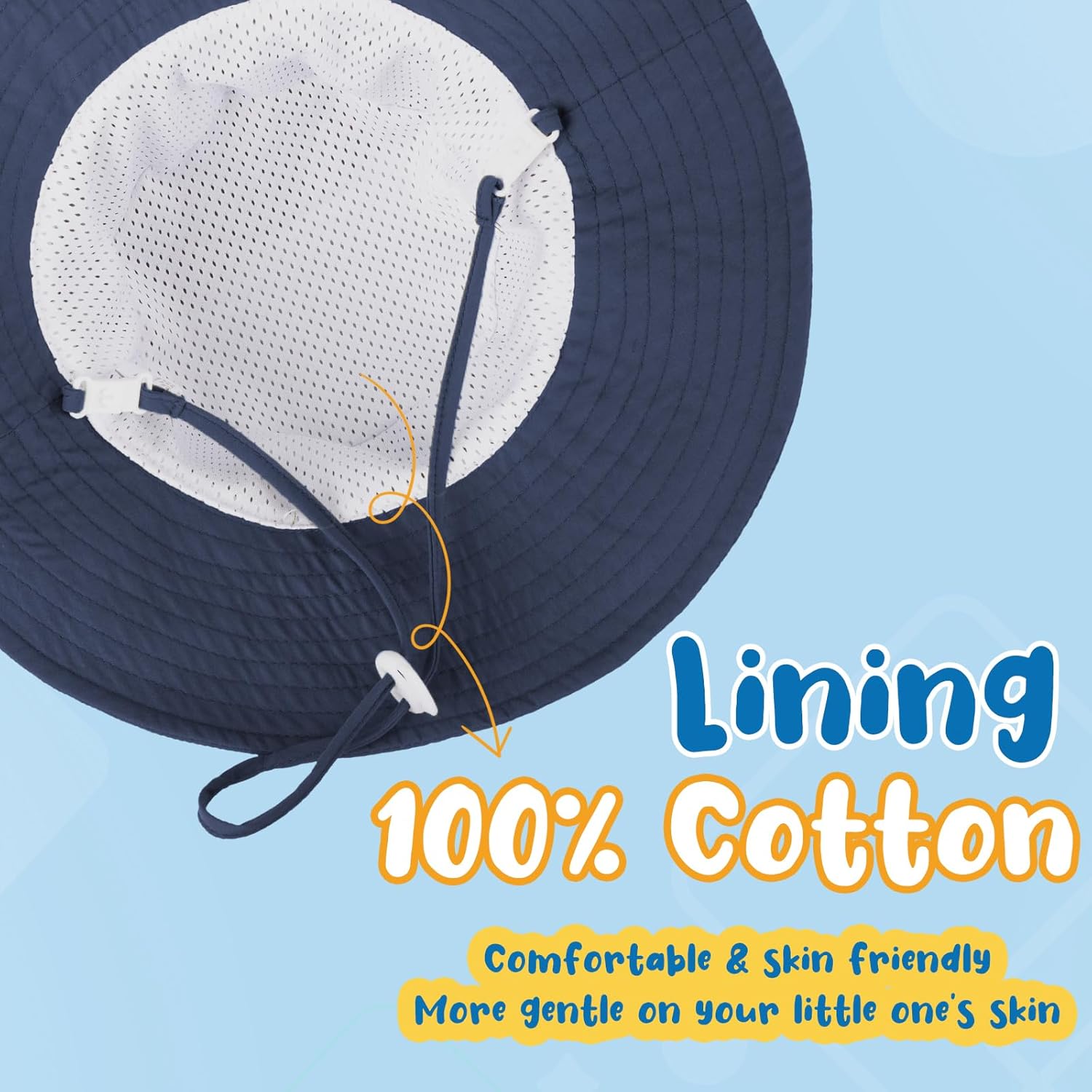 HONGTEYA Baby Sun Hat UPF 50 Toddler Bucket Hat with Adjustable Brim