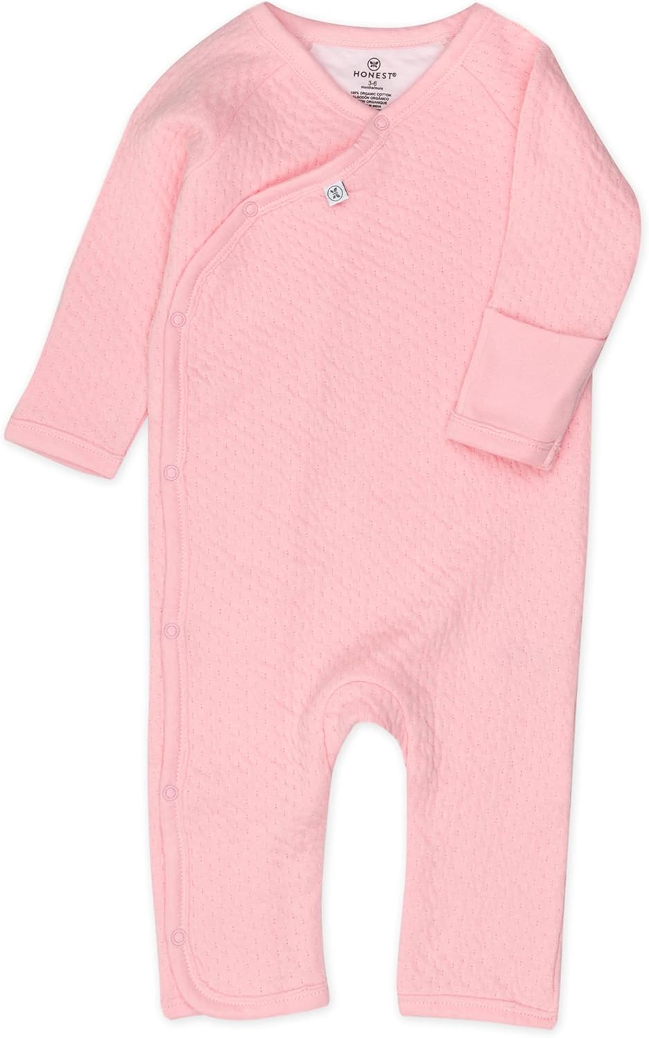 Organic Cotton Kimono Coverall for Baby Girls Pink 24 Months US