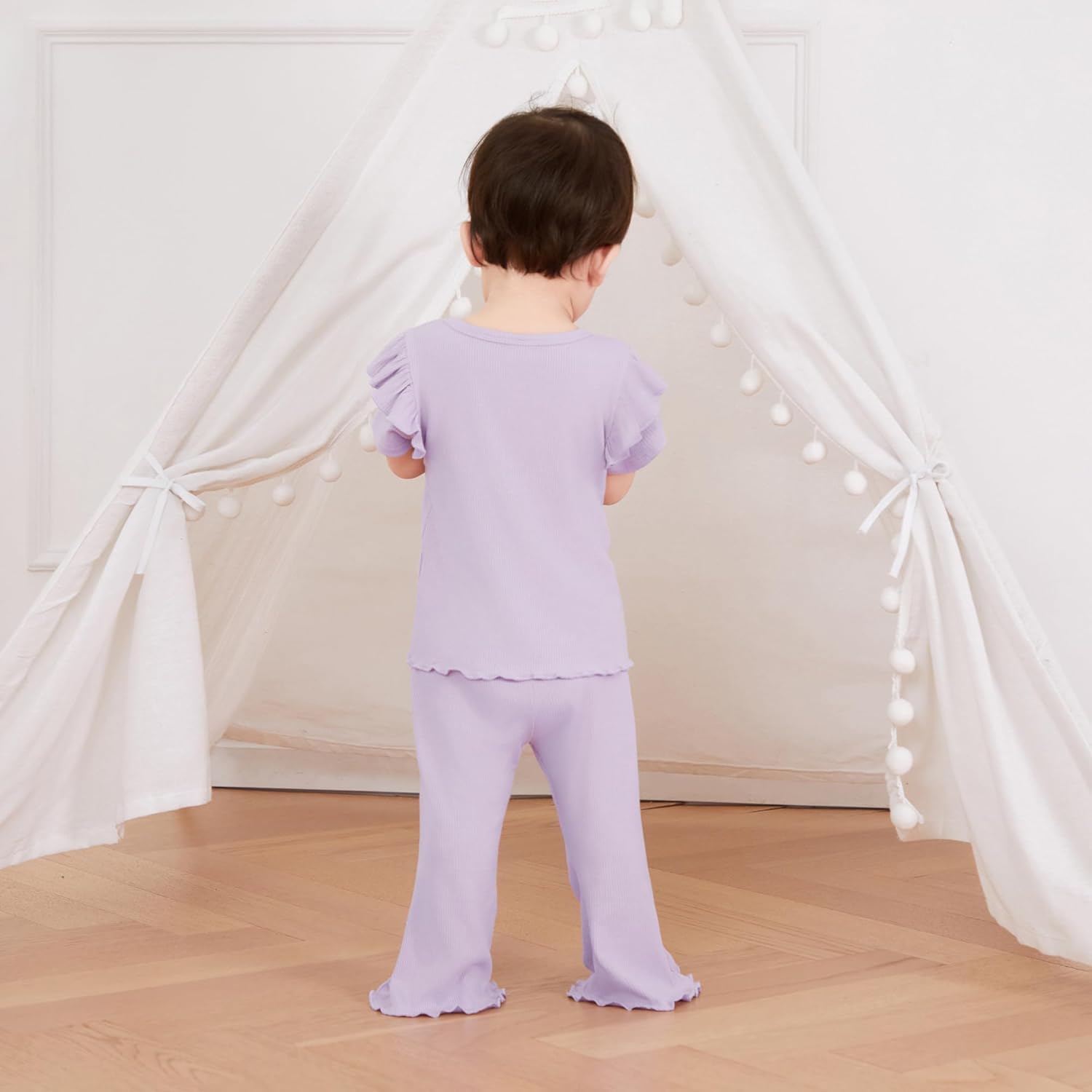 Kupretty Baby Girl Clothes Trendy Ruffle T-Shirts Flare Pants for Summer