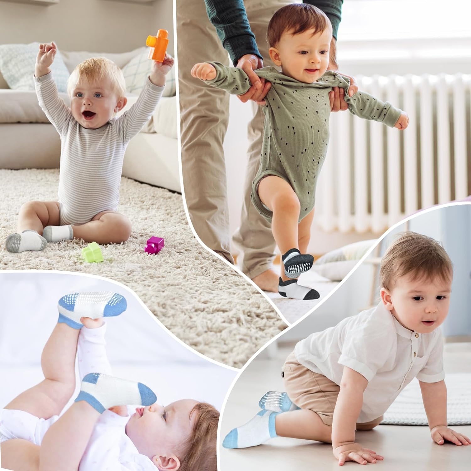 SkiBeaut Baby Socks Grip-A-Comfort Fit