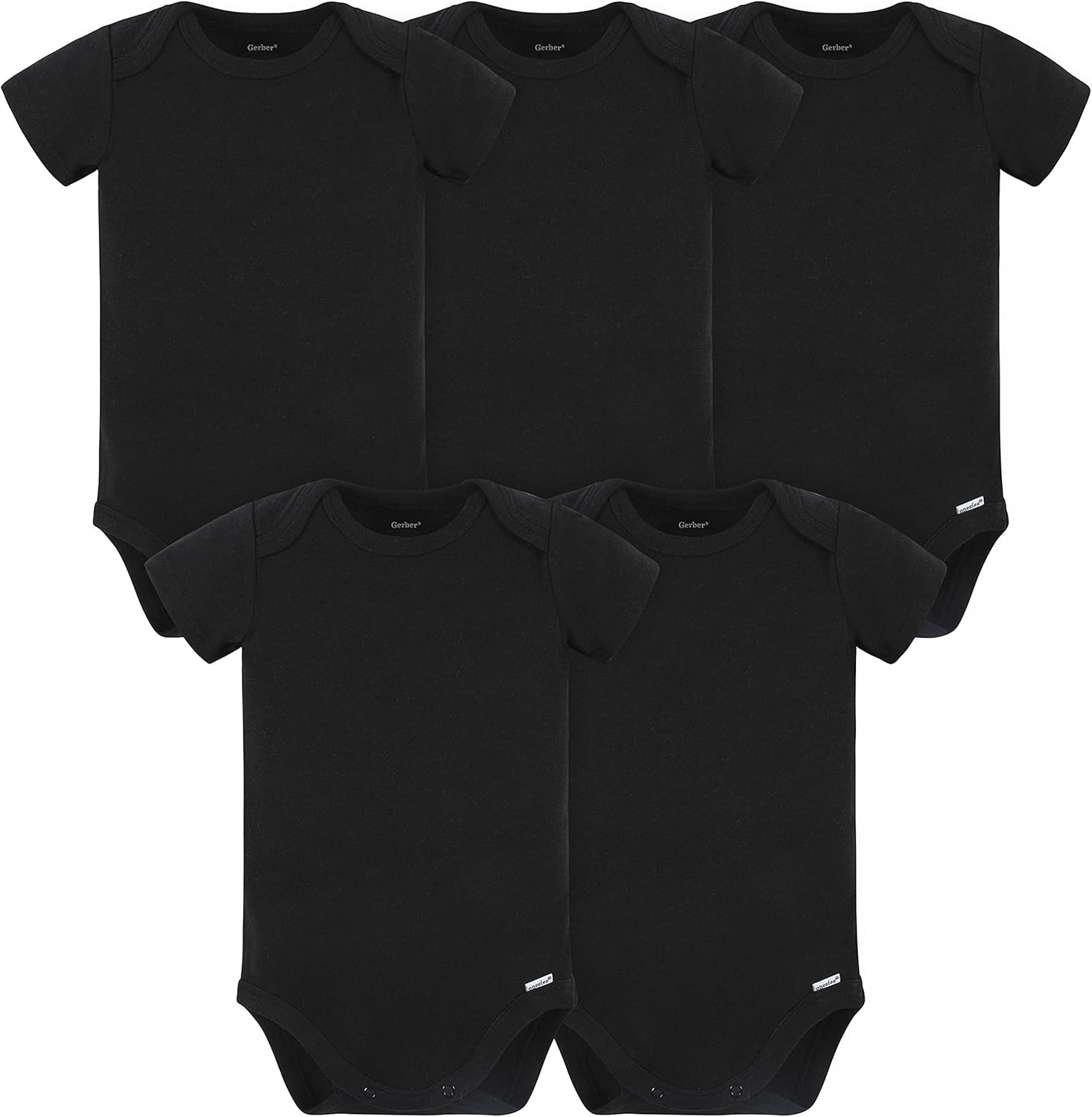 Gerber Baby 5-Piece Onesies Bundle Interlock Design