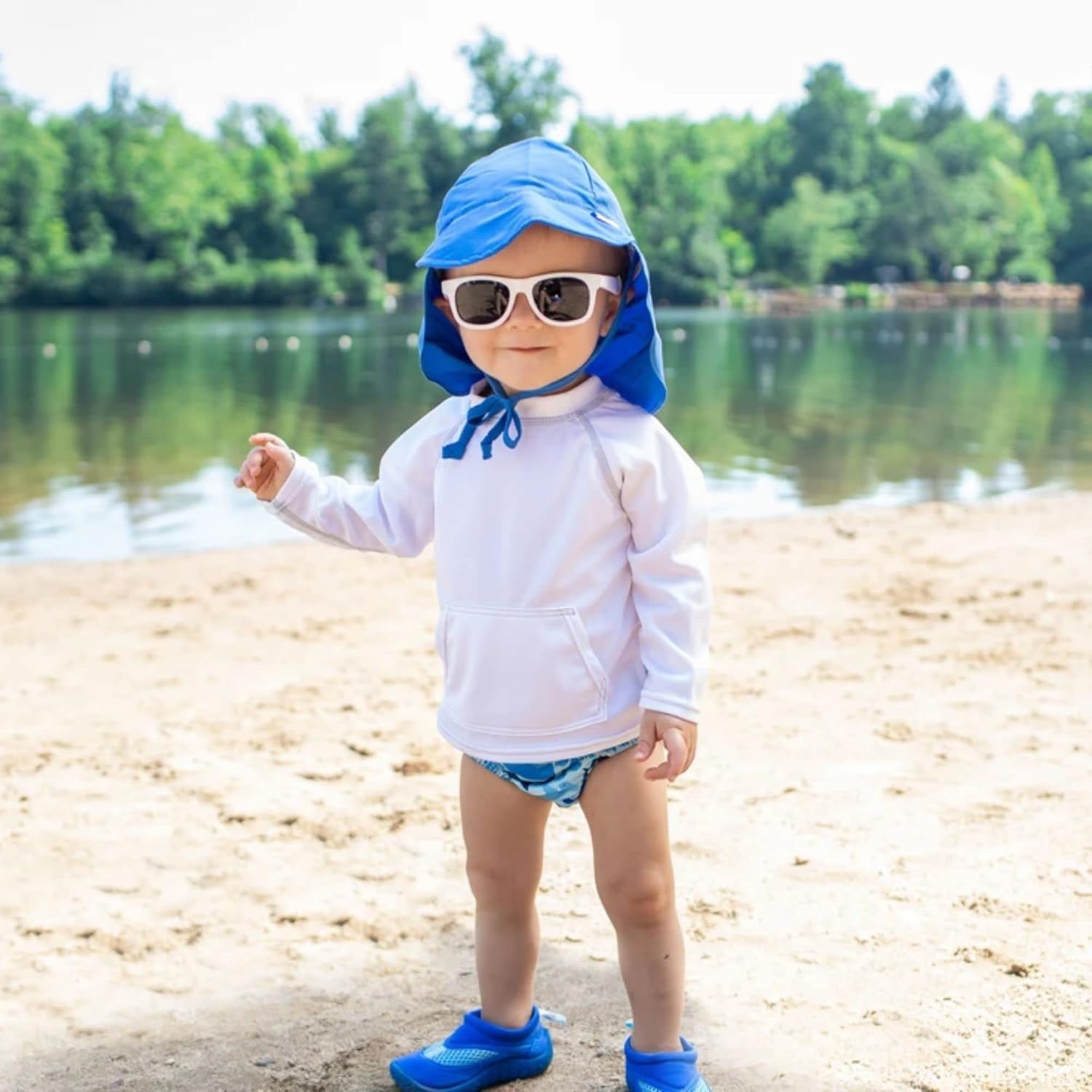 Adjustable Baby UV Flip Protection Swim Hat Washable