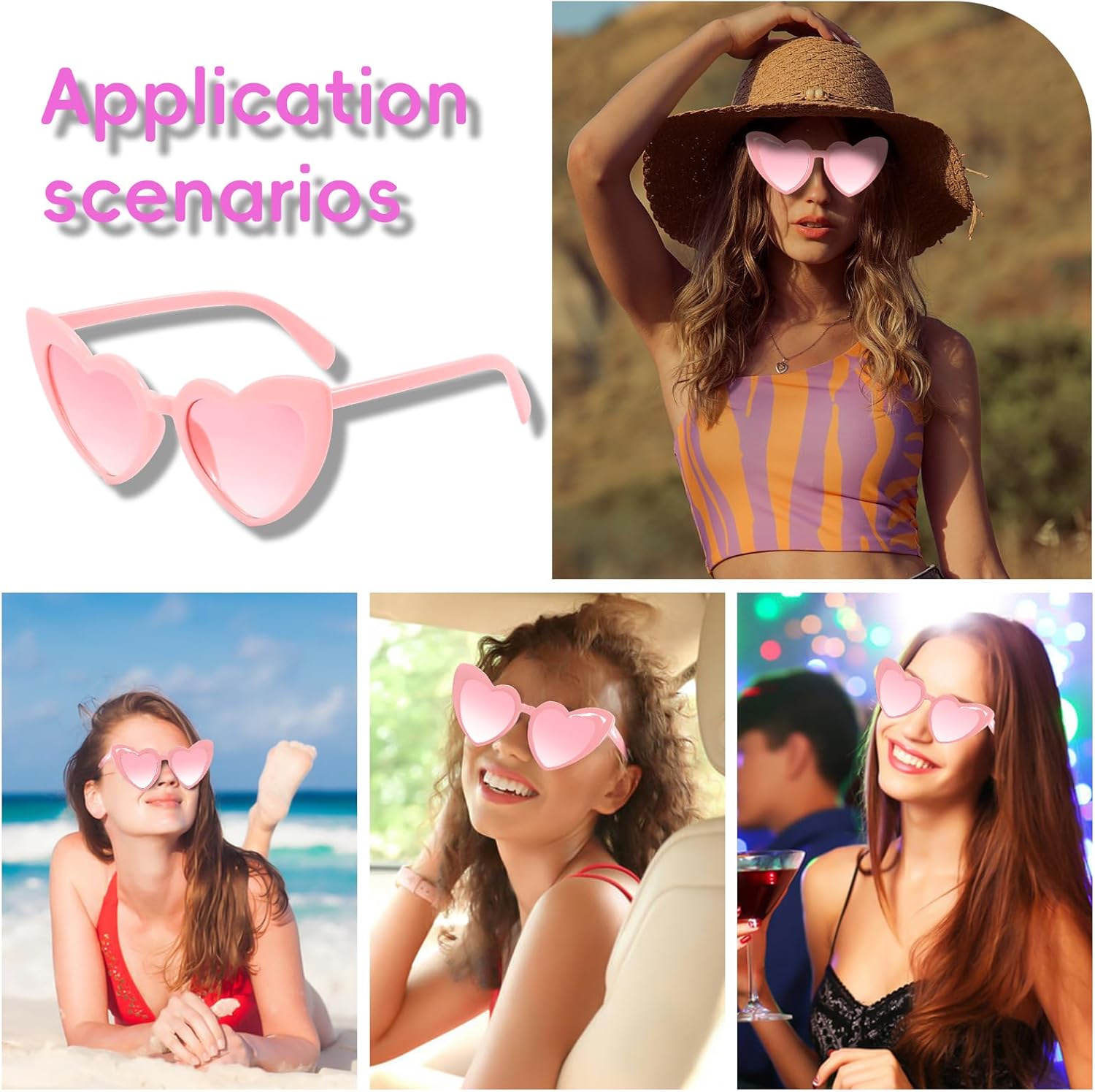 Elegant Heart Sunglasses 1pc