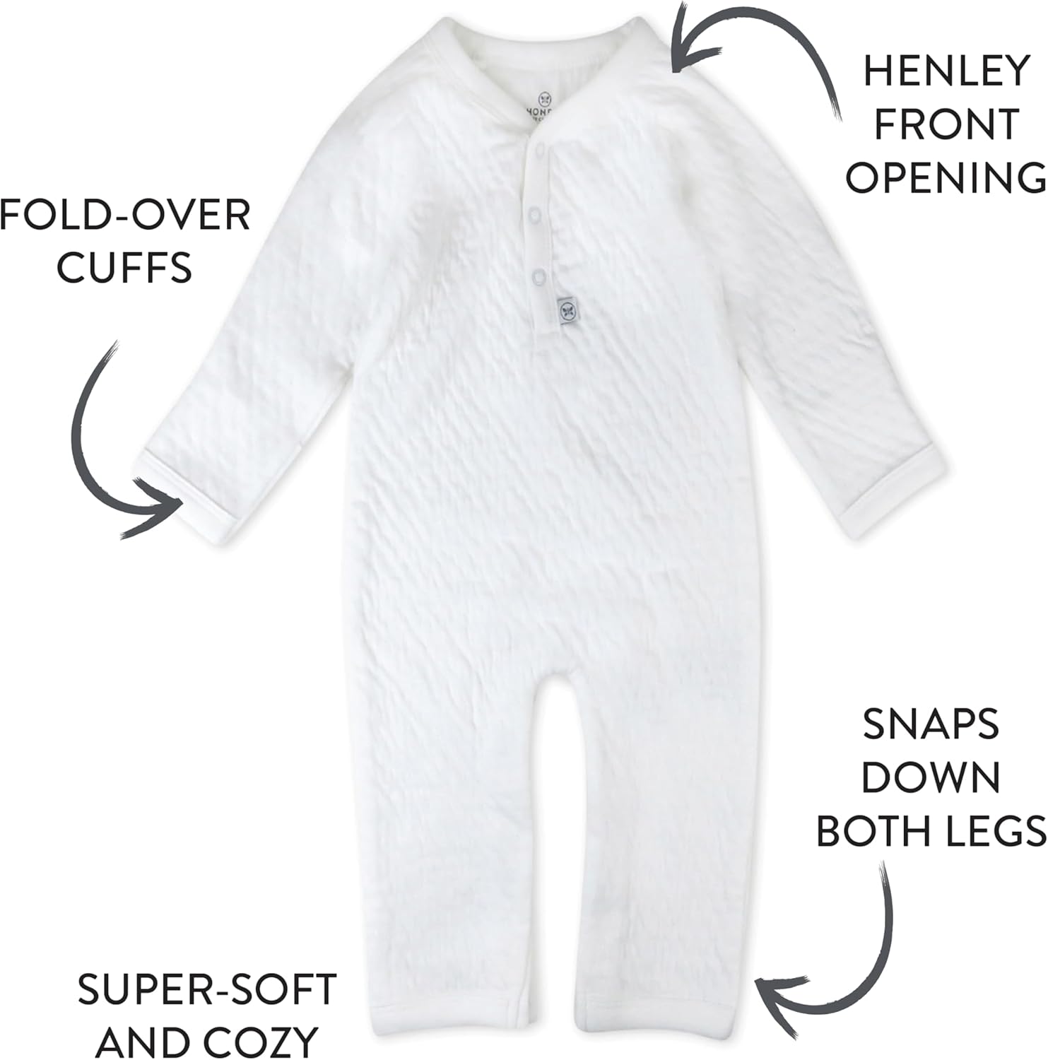 Honest Baby Organic Cotton Romper Coverall Set for Infants Boys Girls