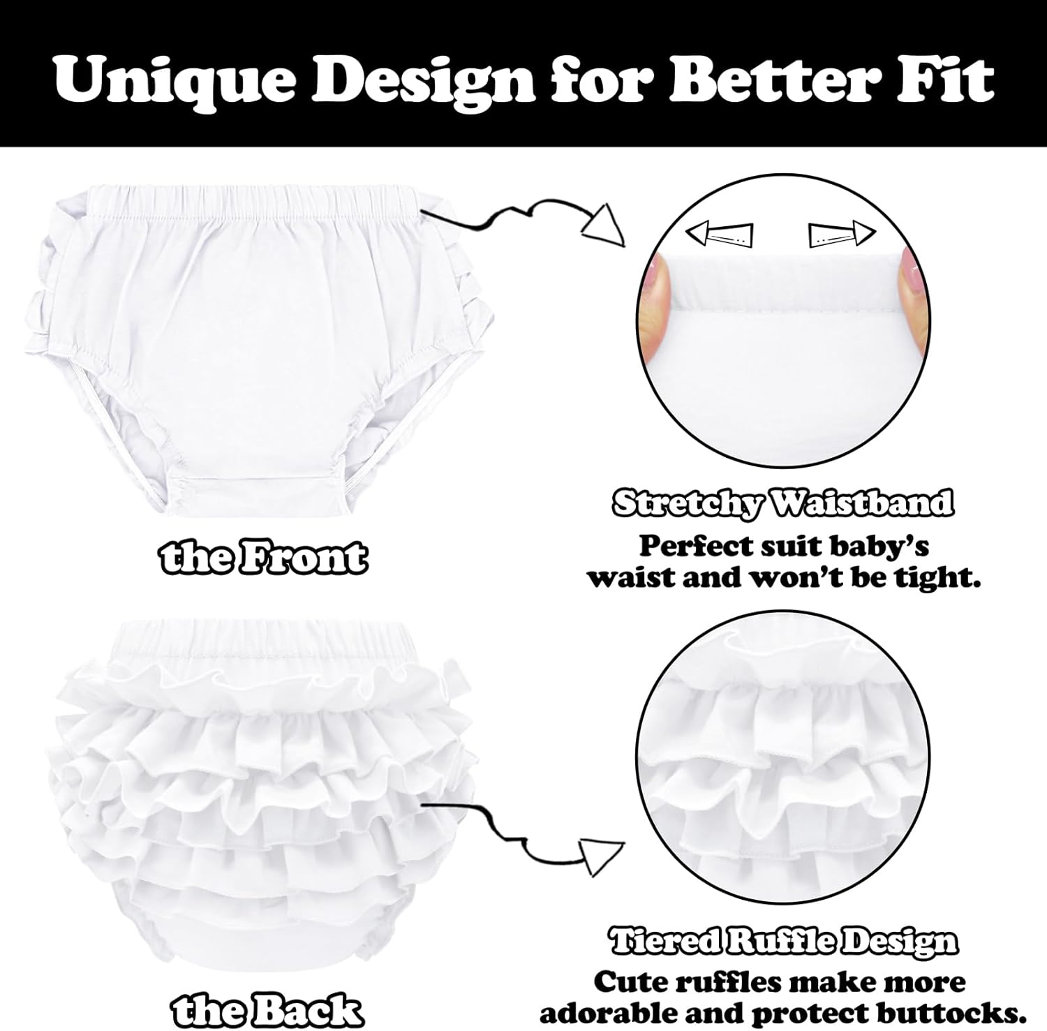 Sarfel Diaper Covers for Girls Cotton Bloomers