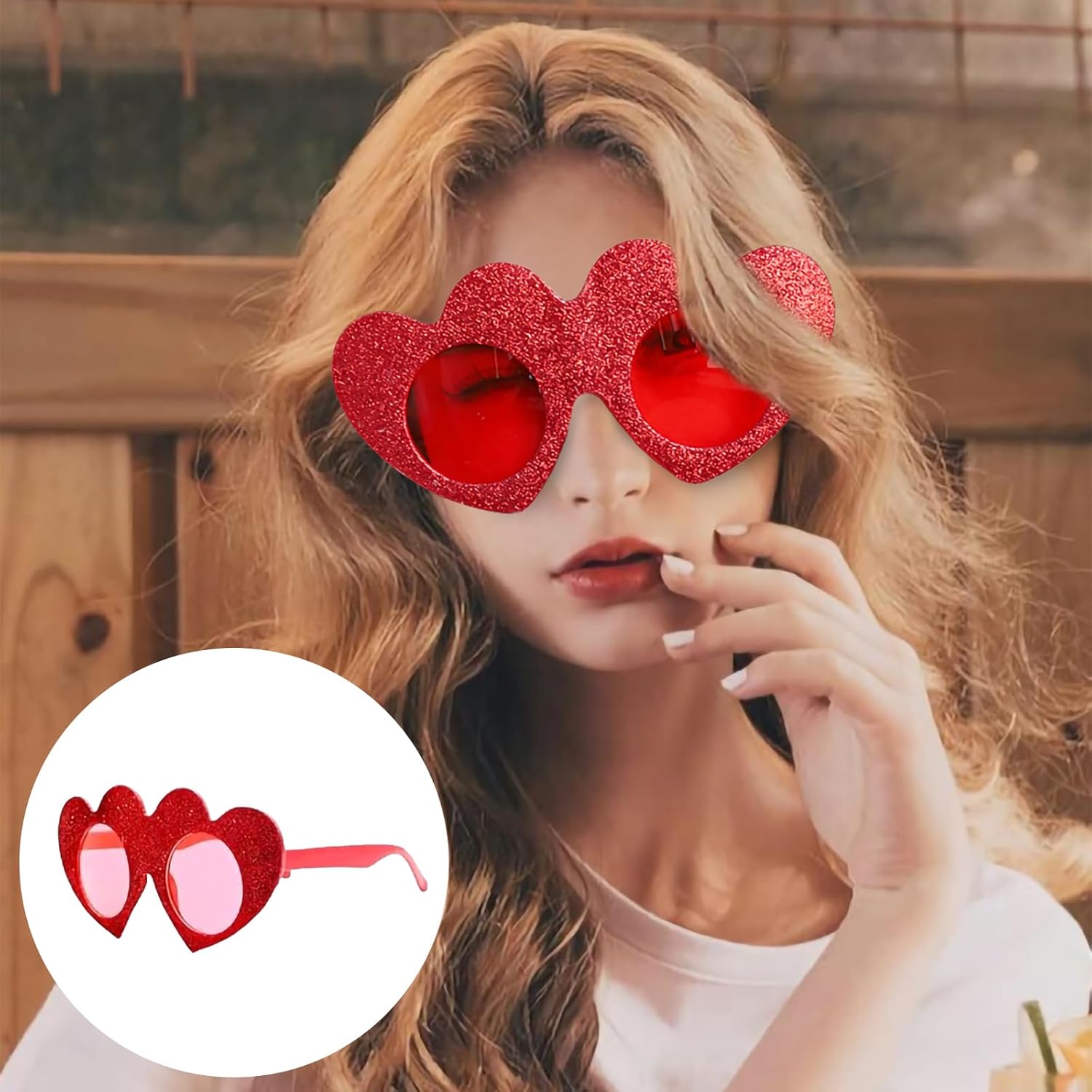 YKYOBFA Heart Sunglasses Set - 6 Pieces