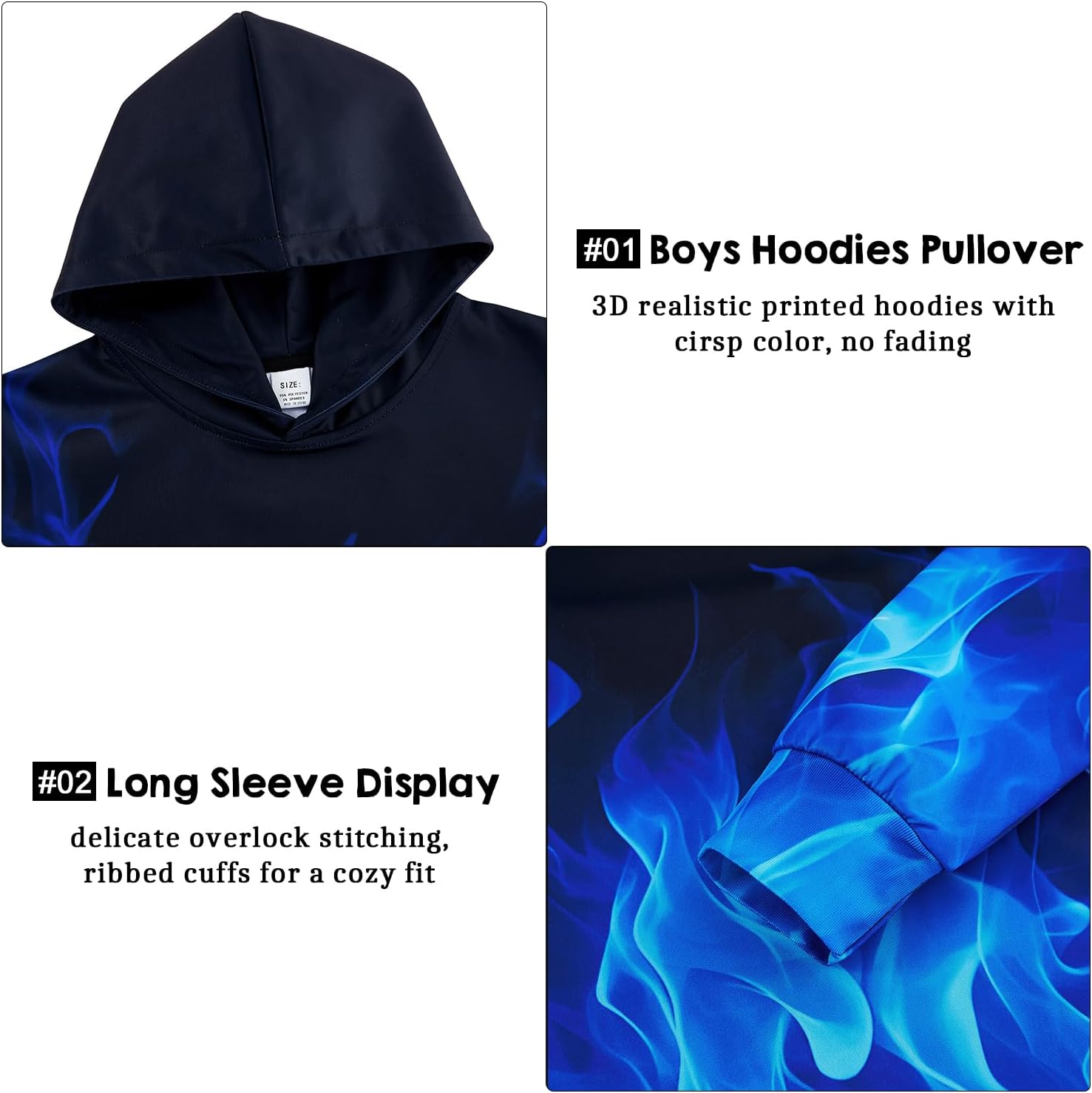 TUONROAD Boys Girls Hoodies 3D Printed Kids Lightweight Pullover sweatshirt