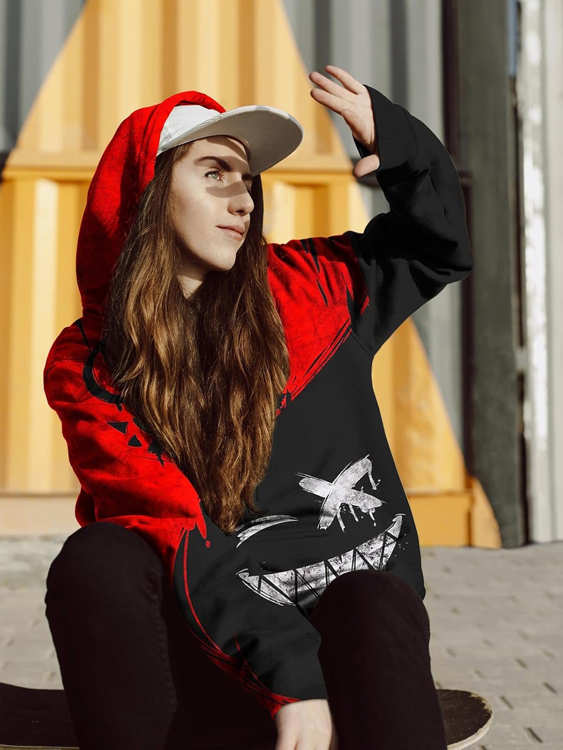 Mens 3D printed hoodie - Fashionable trendy