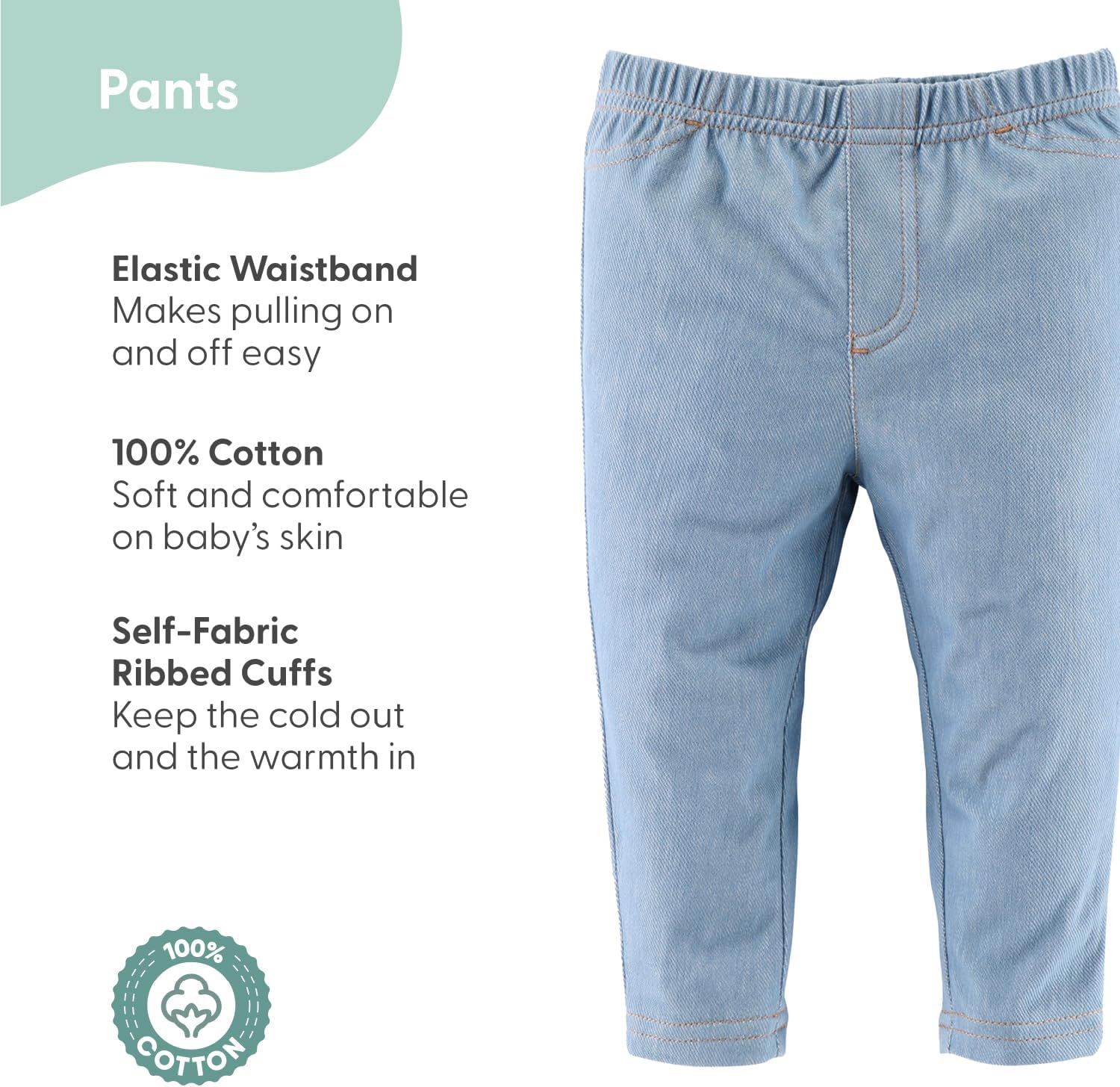 The Peanutshell Baby Jeggings - Stretchy Denim 4 Pack