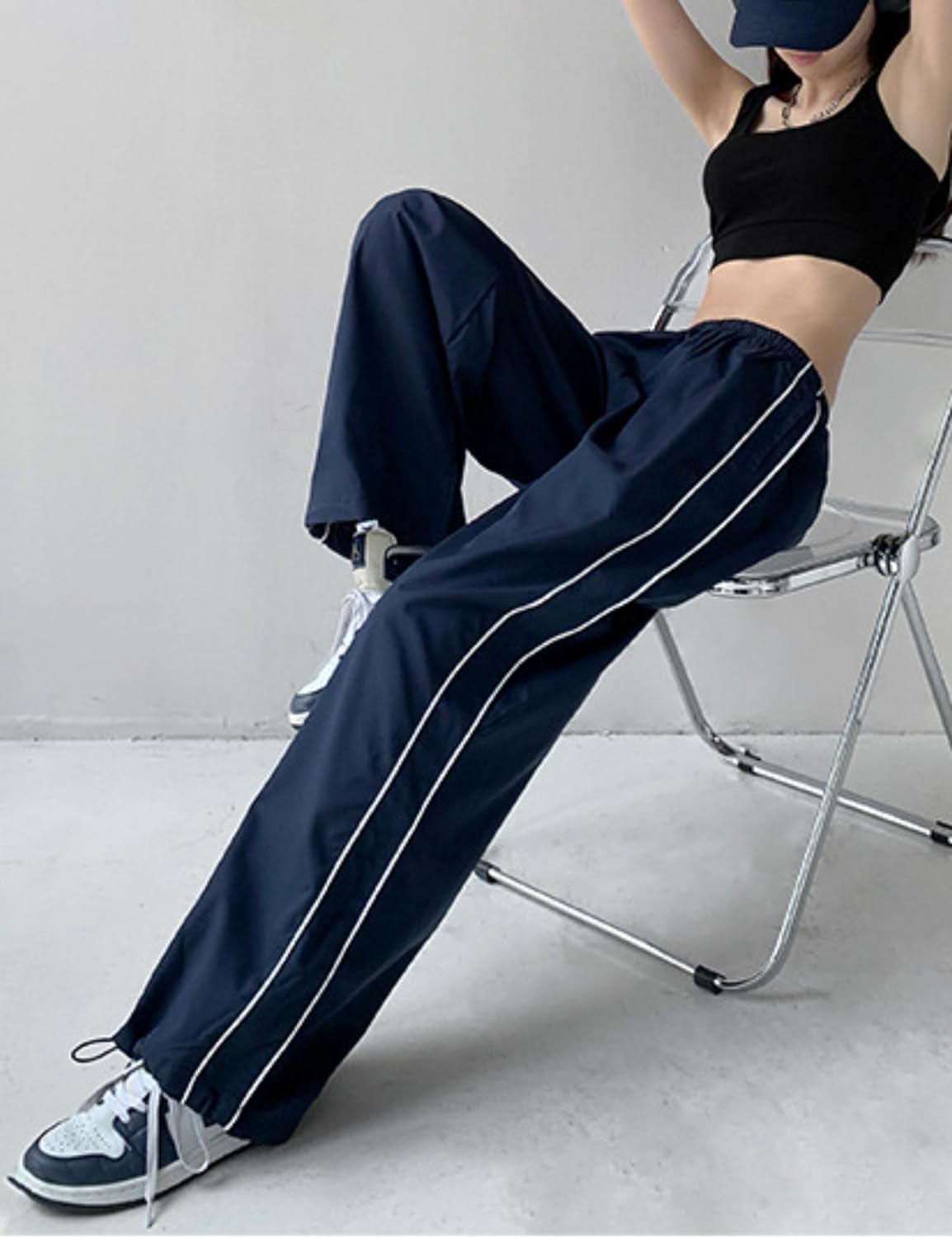 Shebote Womens Y2K Parachute Wide Leg Sweatpants 1