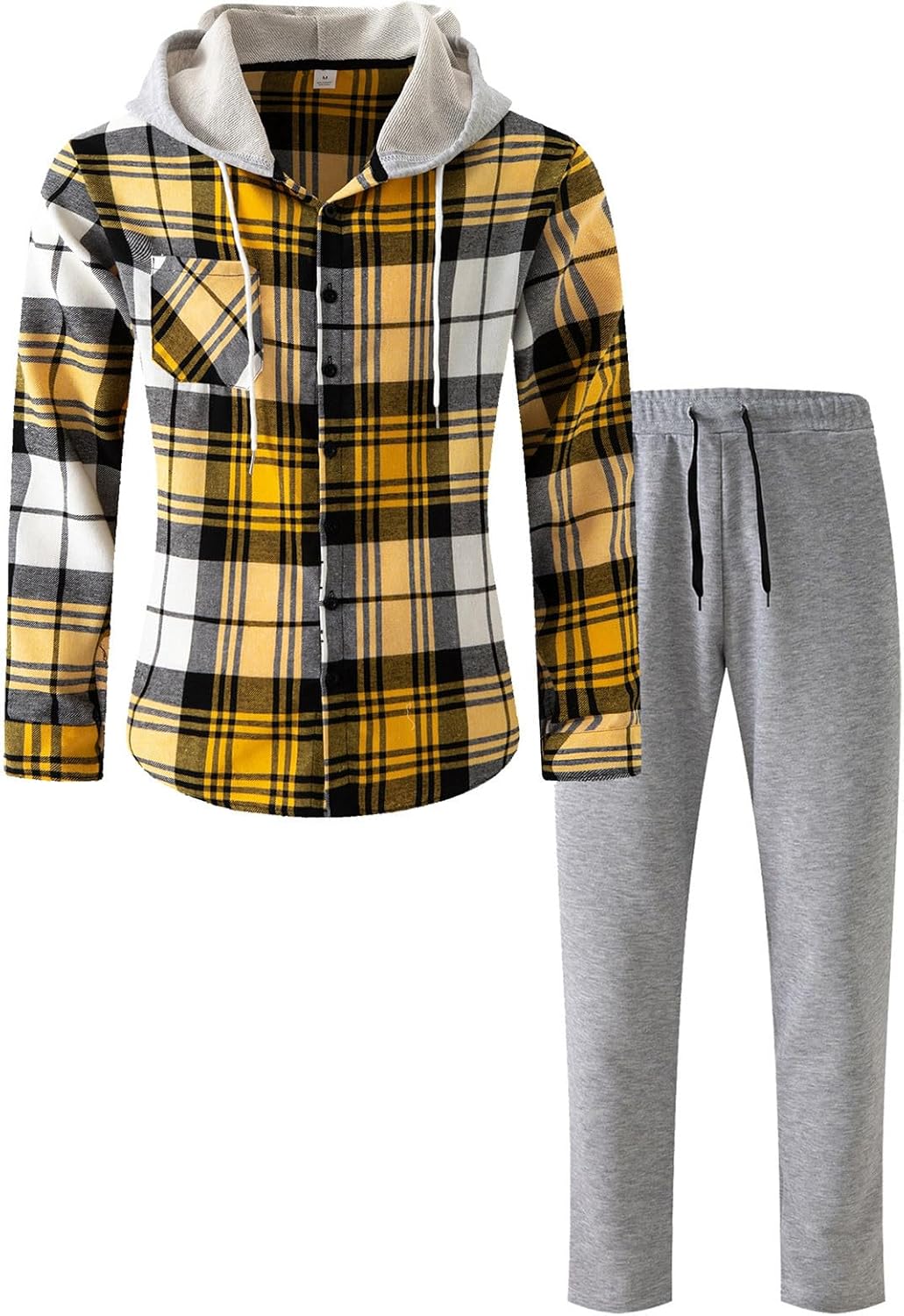 Mens Plaid Tracksuit Set