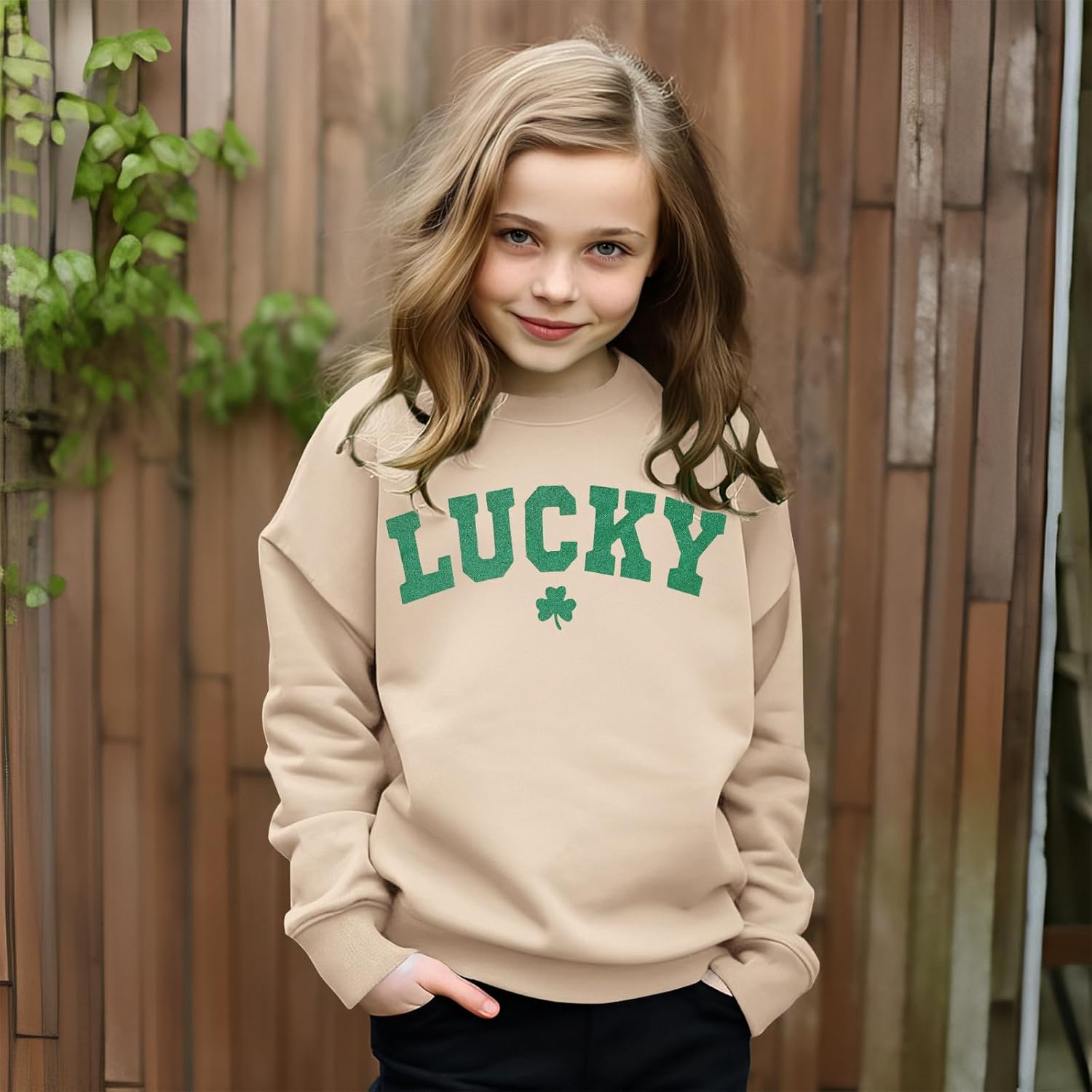 GLIGLITTR Boys Girls St Patricks Day Lucky Clover Sweatshirt