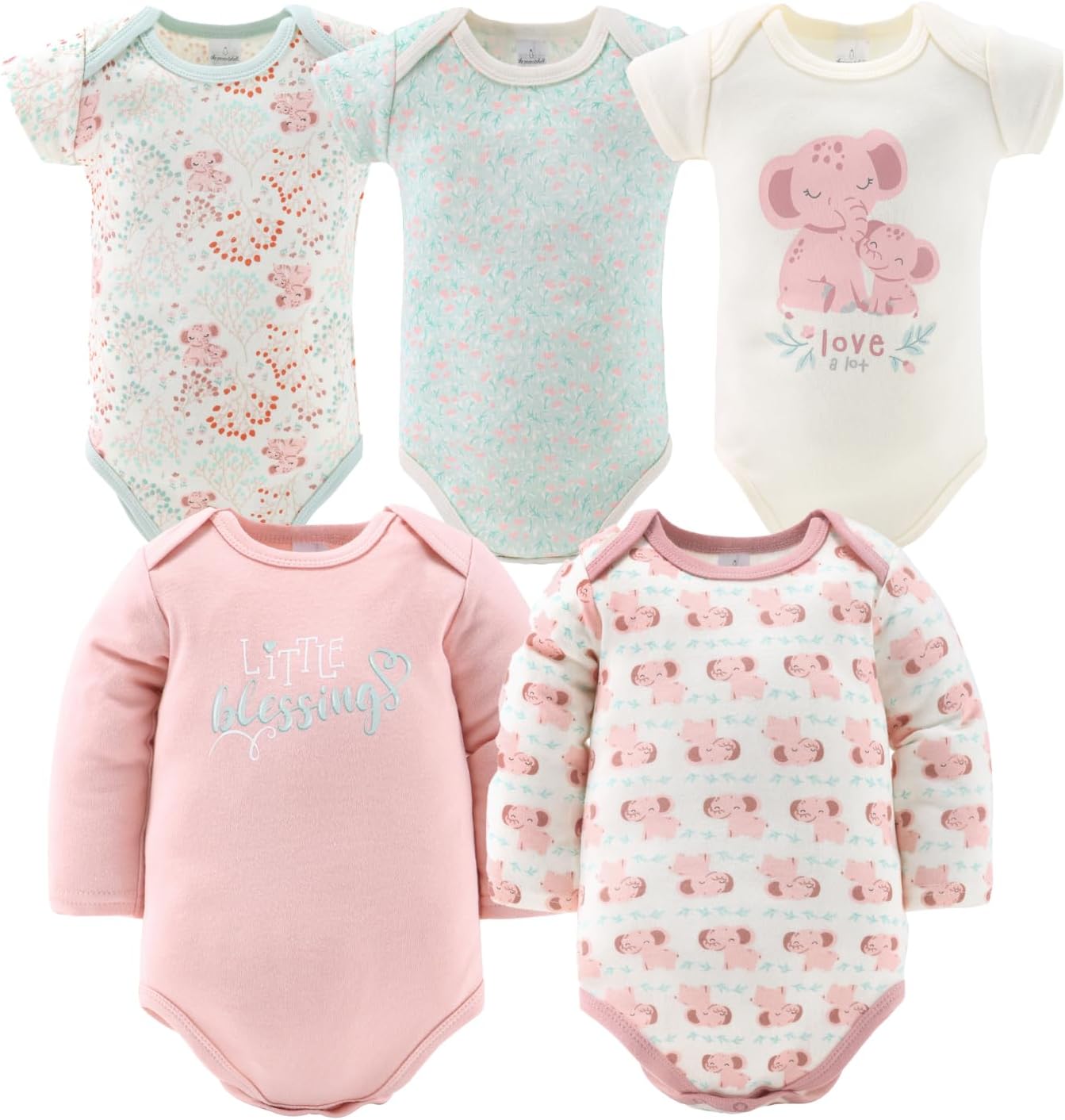 Adorably Cute Baby Layette Gift Set for Girls - Floral Elephant