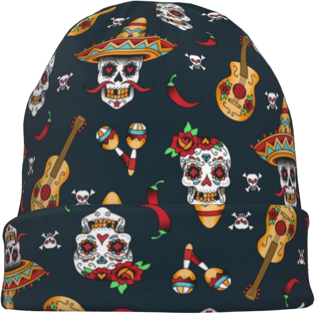 Mens Unisex Skull Beanie Hat for Winter