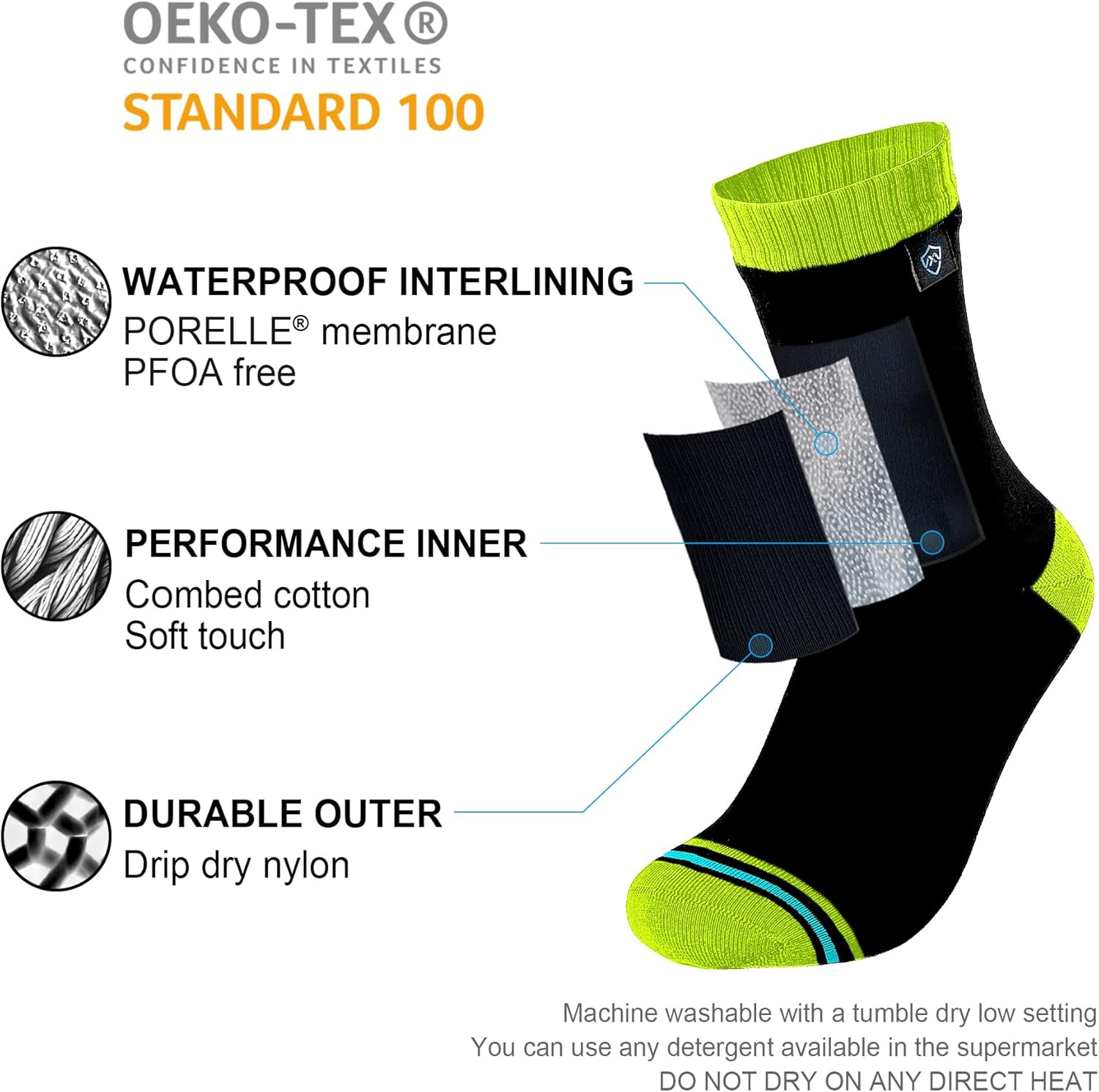 DexShell Aniline Waterproof Socks for Hiking Cold Weather Unisex