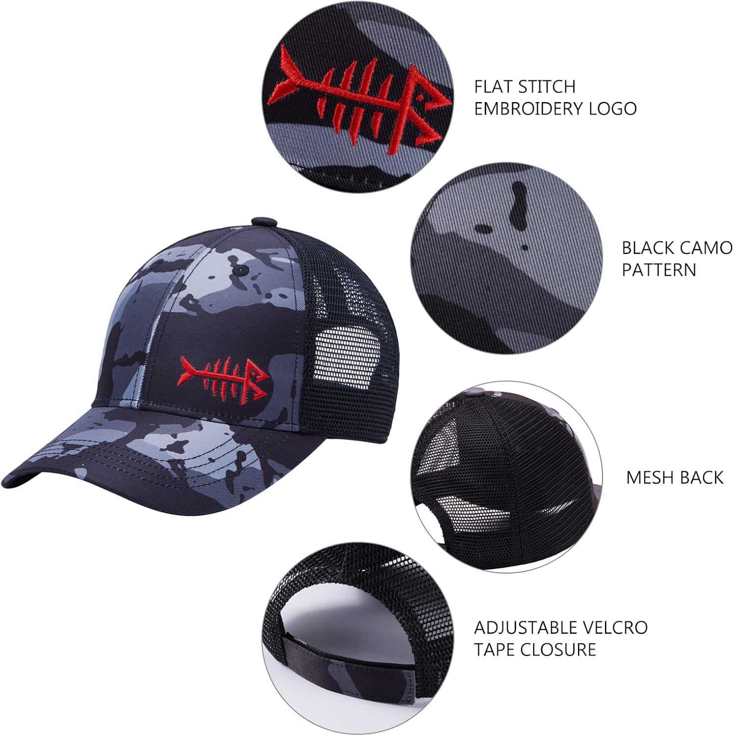 BASSDASH Kids Adjustable Fishing Sun Hat