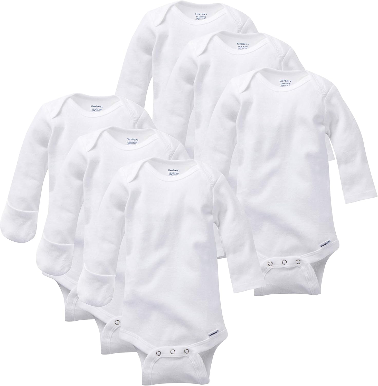 Gerber Unisex-Baby Multi-Pack Long-Sleeve Onesies