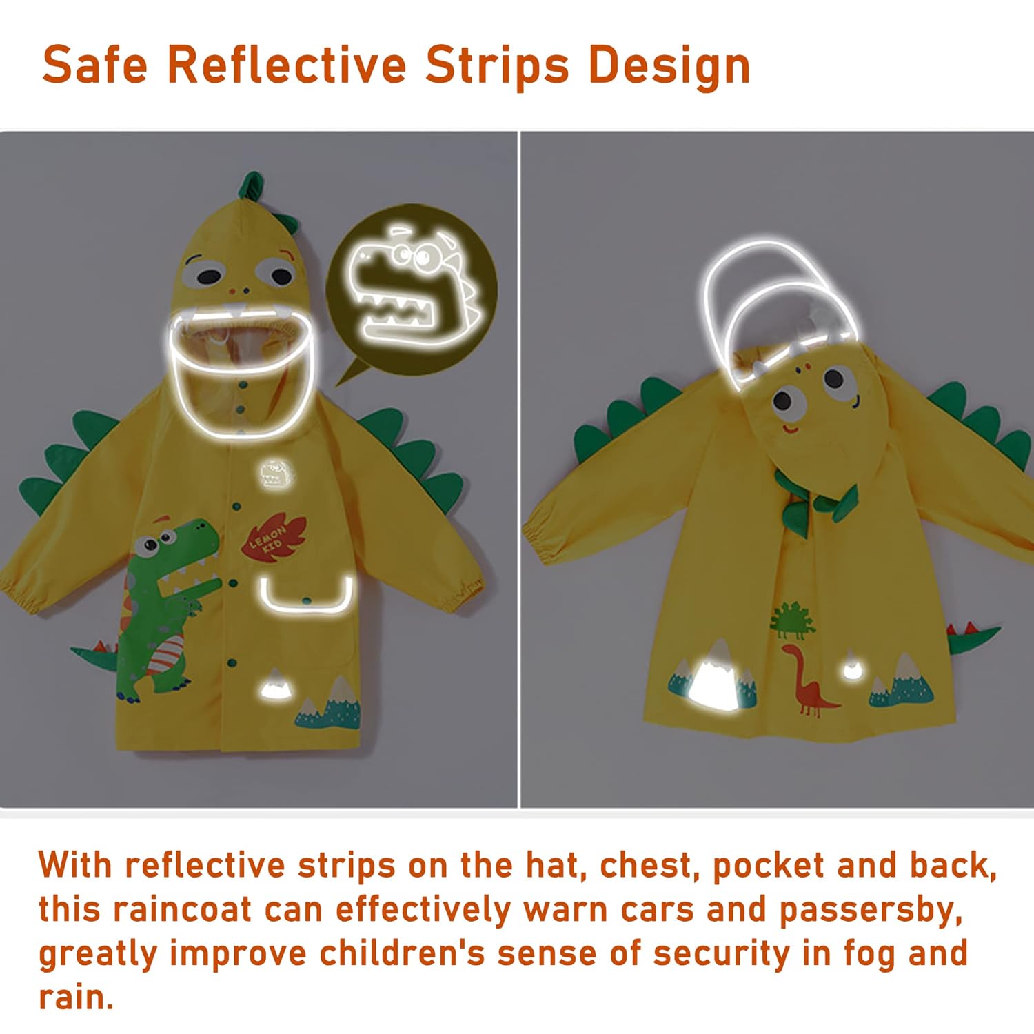 Fewlby Kids Raincoat Safe Water-Resistant Easy to Carry