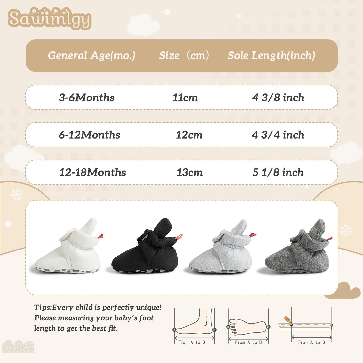 Comfy Anti-Slip Baby Booties with Grippers for Crib - Perfect First Walker