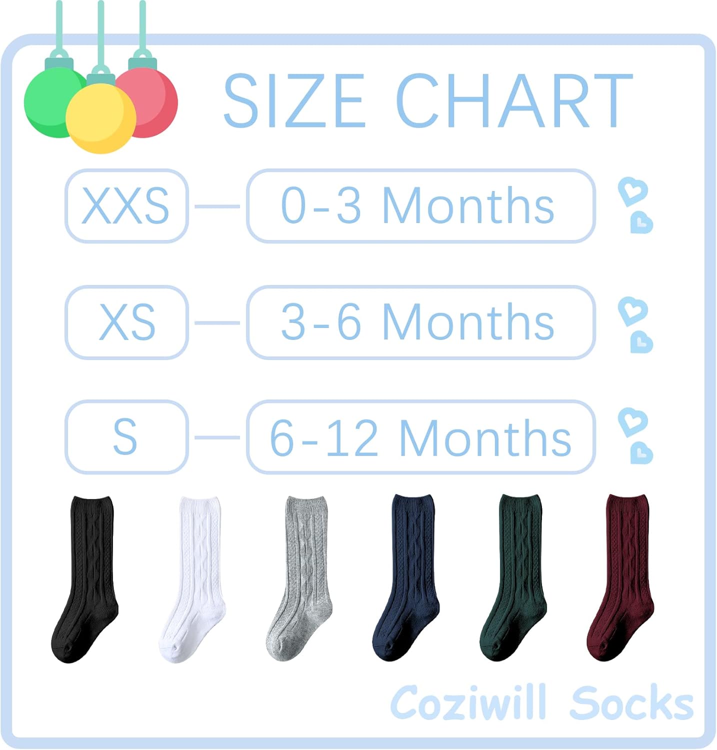 Coziwill Newborn Knee High Socks