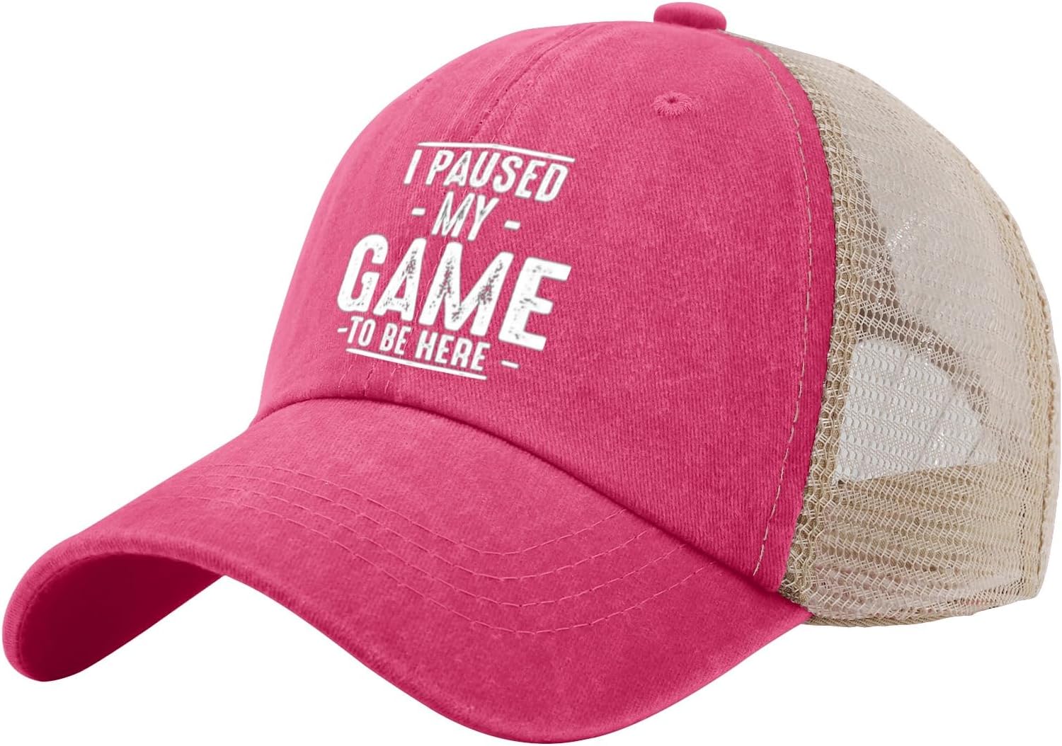 I Paused My Game to Be Here Funny Gaming Mens Novelty Trucker Hat