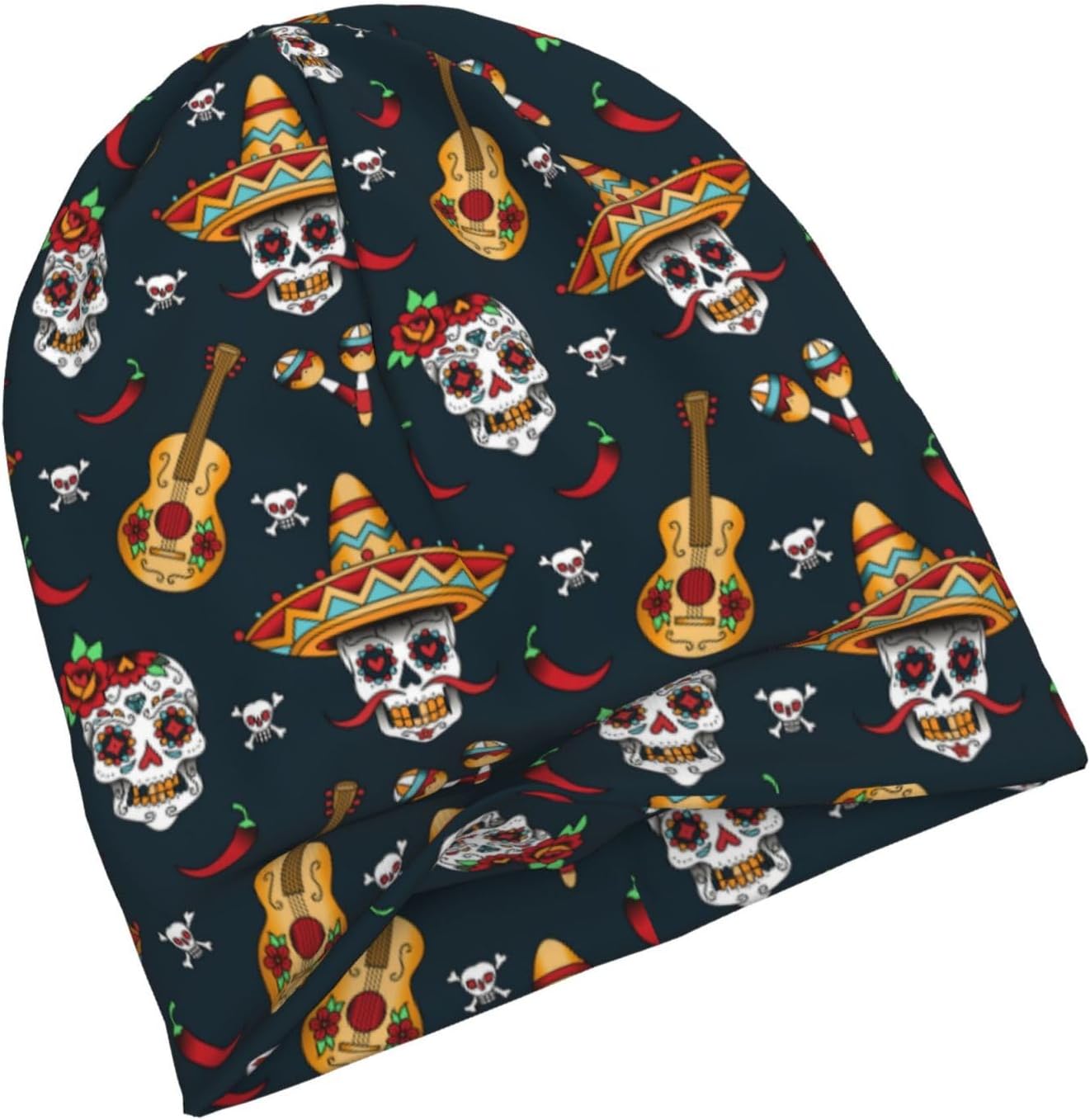 Mens Unisex Skull Beanie Hat for Winter