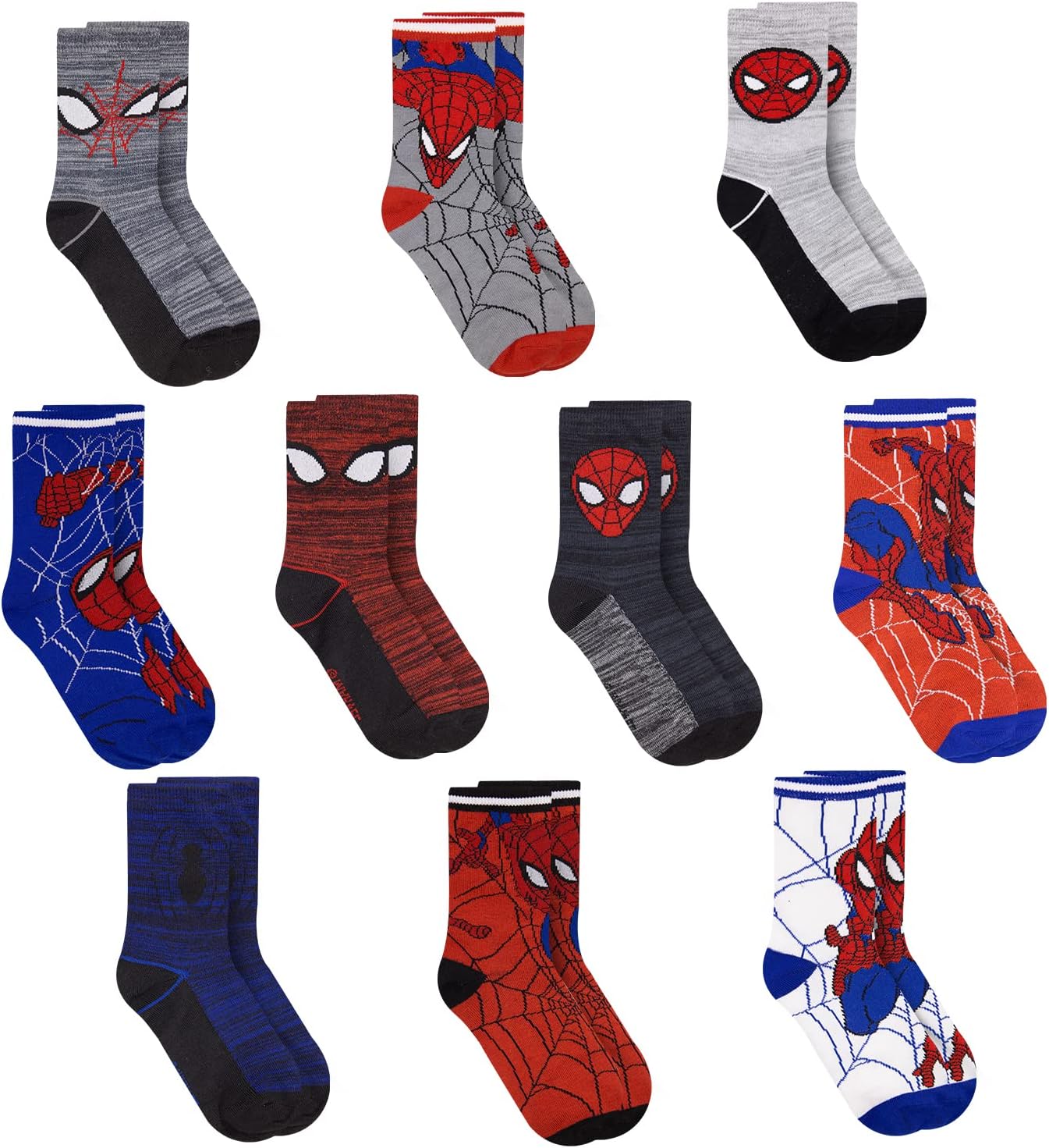 Marvel Spiderman Boys Socks 10-Pack