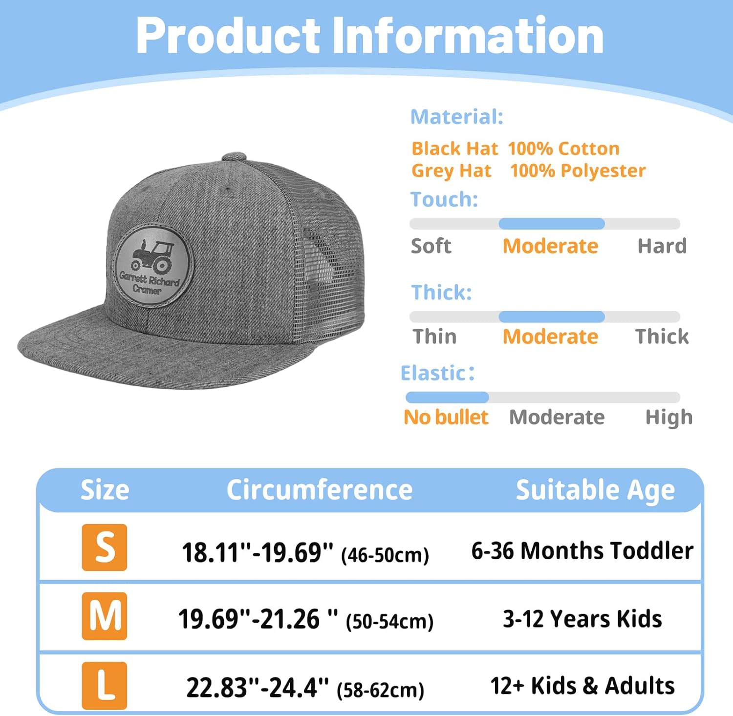 Bespoke Baseball Caps for Kids Boys Girls AdultsPersonalized Snapback Trucker Hats
